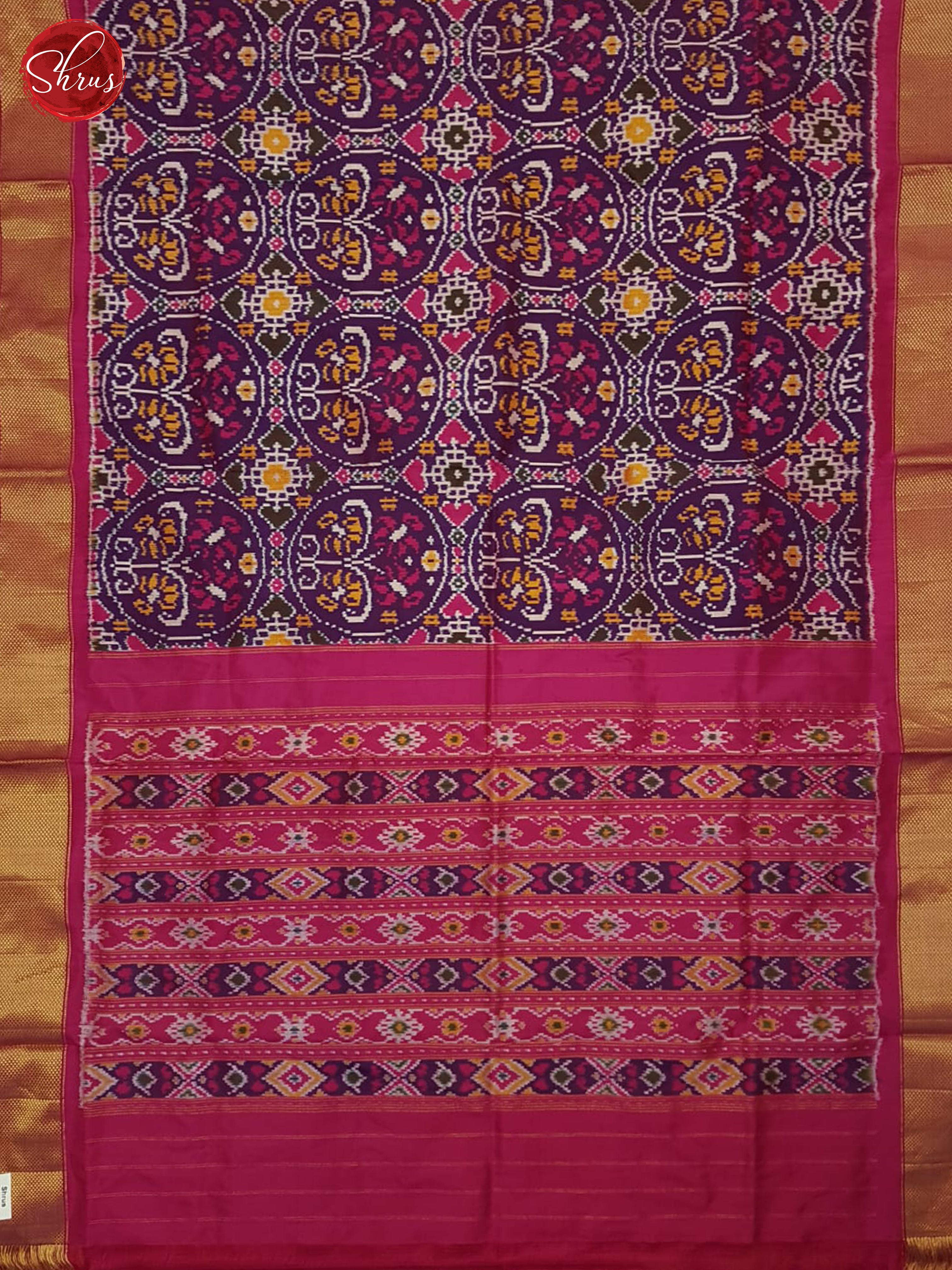 Violet & Pink- Ikkat Silk Saree - Shop on ShrusEternity.com