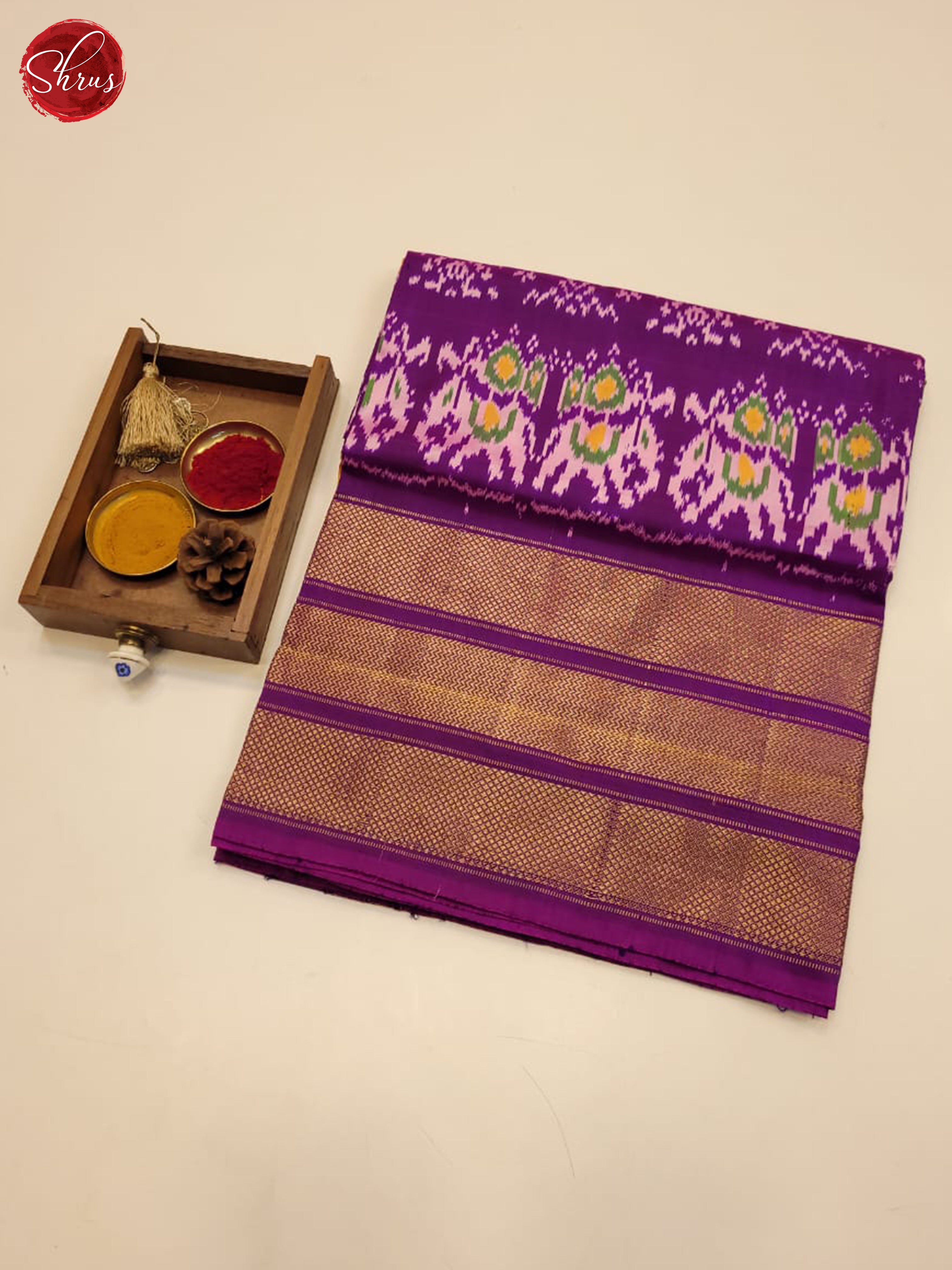 violet(Single Tone)- Ikkat Silk Saree - Shop on ShrusEternity.com
