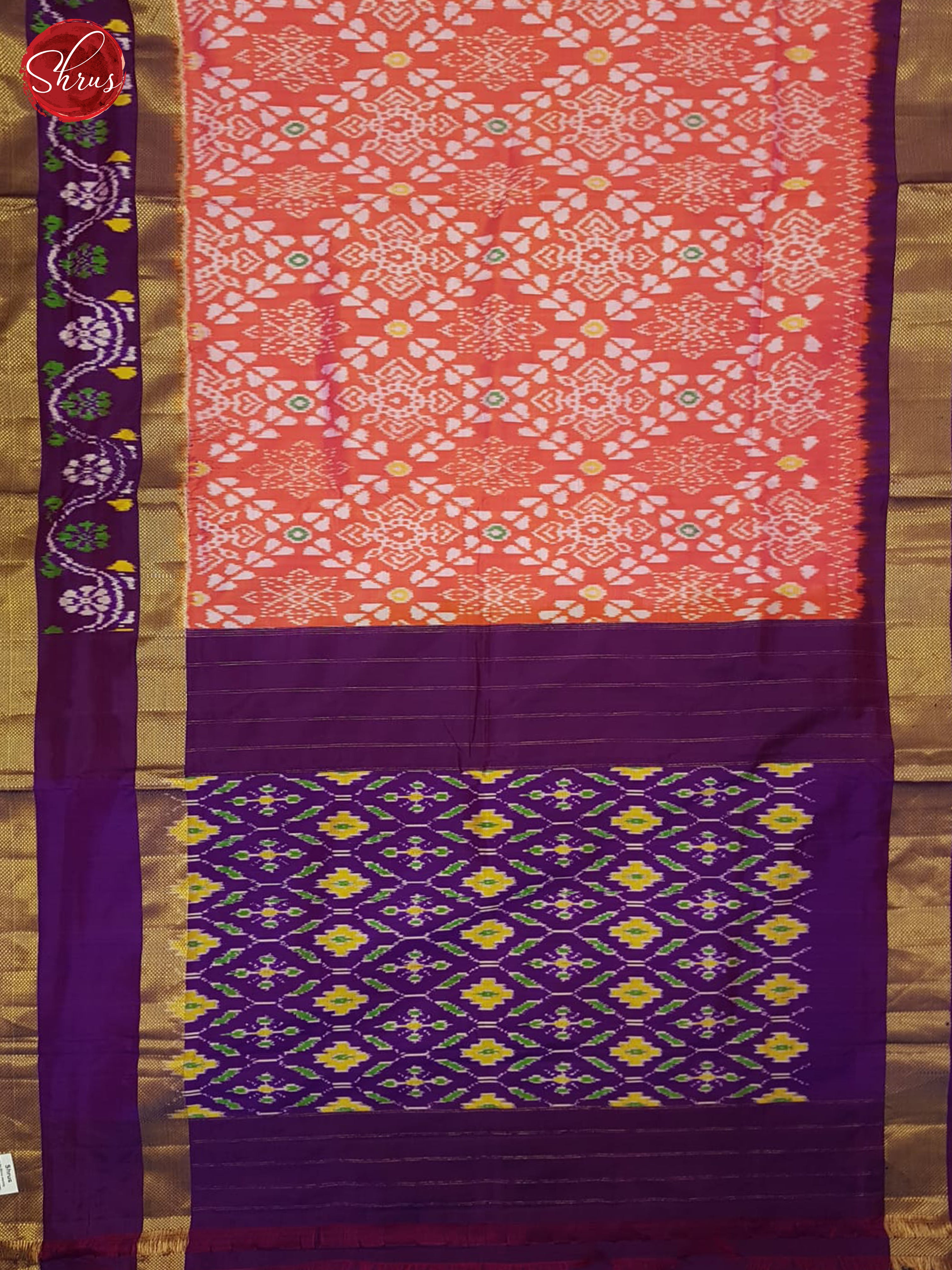 Pink & Purple - Ikkat Silk Saree - Shop on ShrusEternity.com