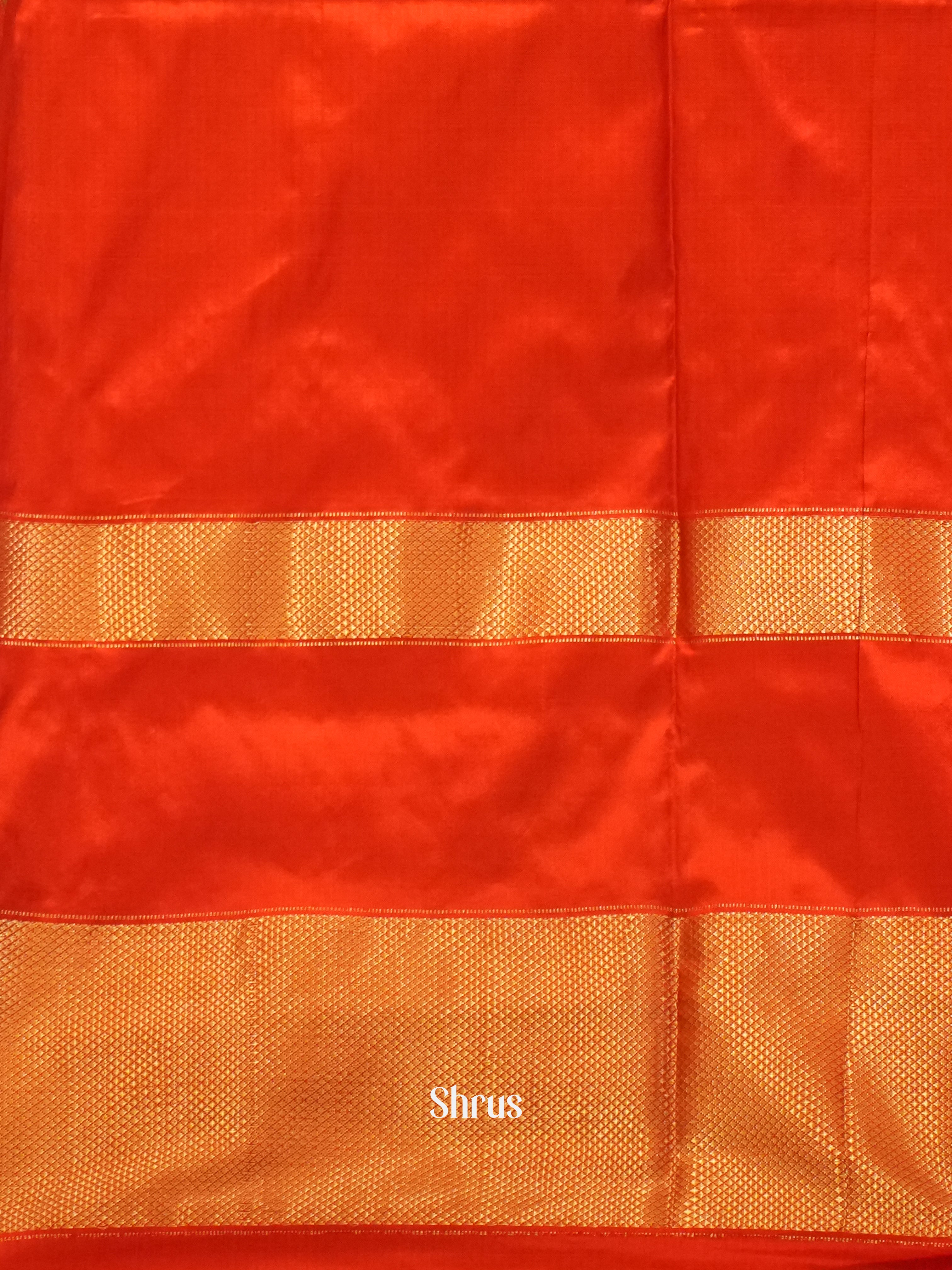 Blue And Orange - Ikkat Silk Saree