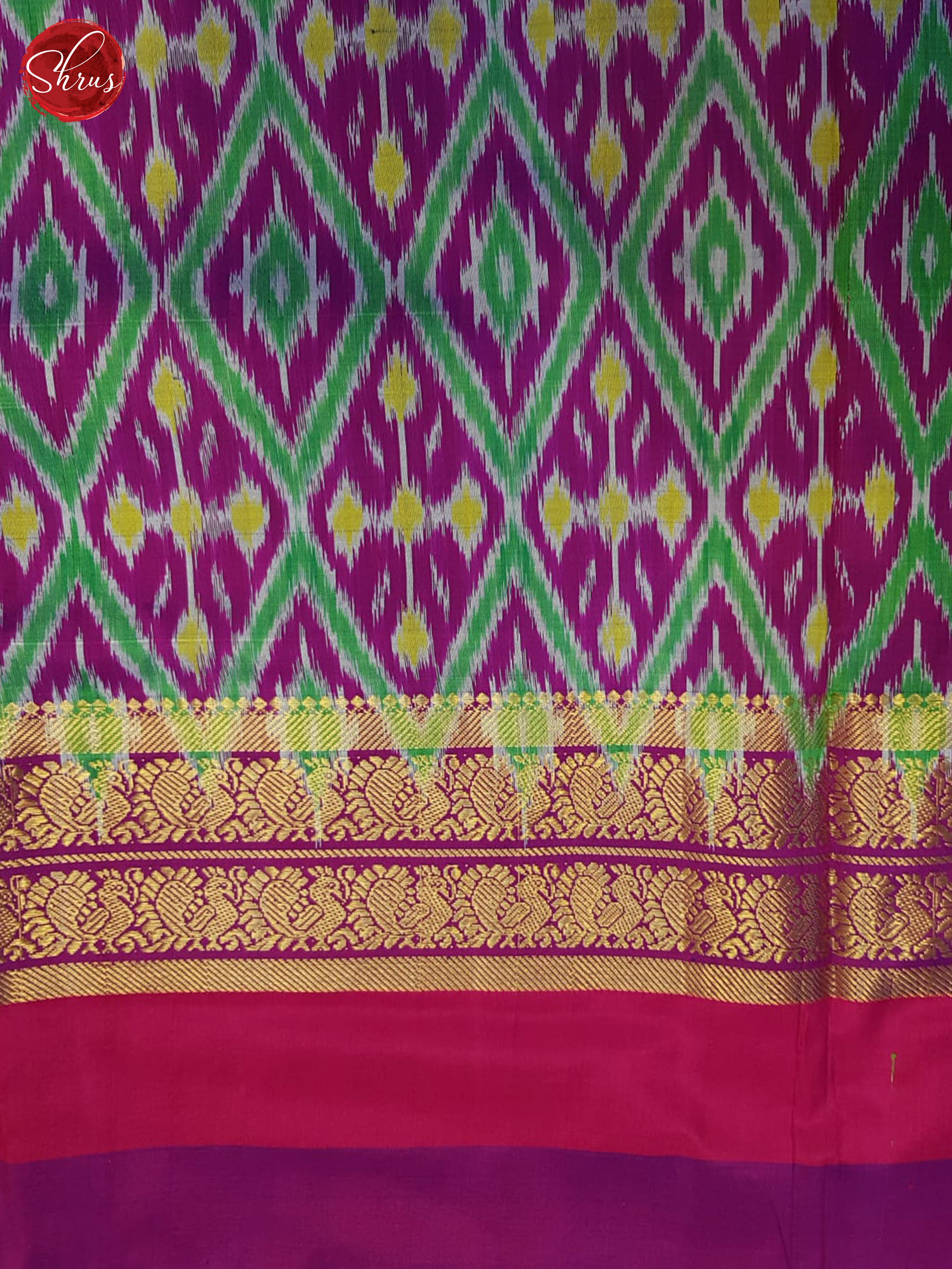 Pista Green & Purple - Ikkat Silk Saree - Shop on ShrusEternity.com