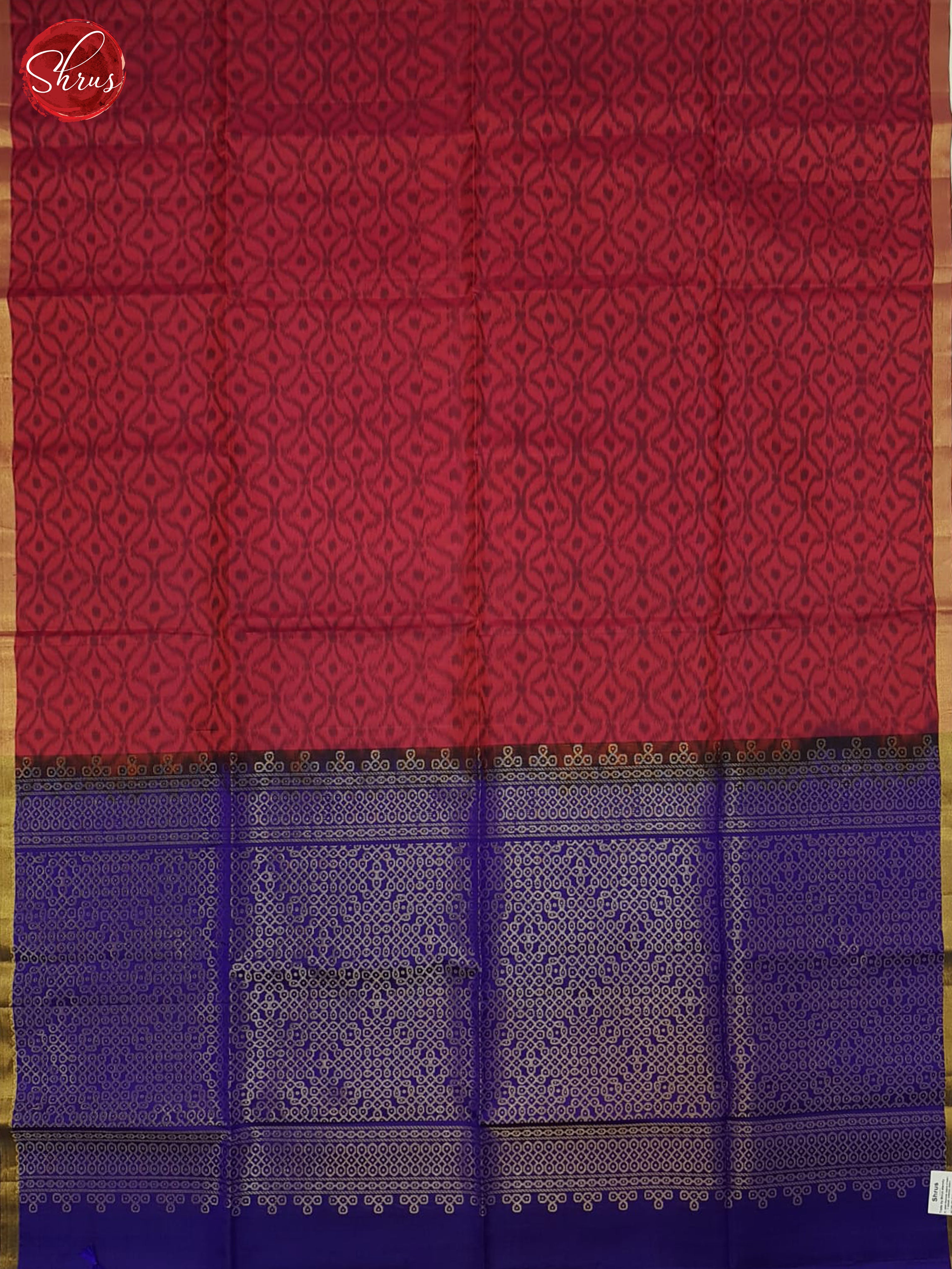 Reddish Pink & Blue- Soft Silk Saree - Shop on ShrusEternity.com