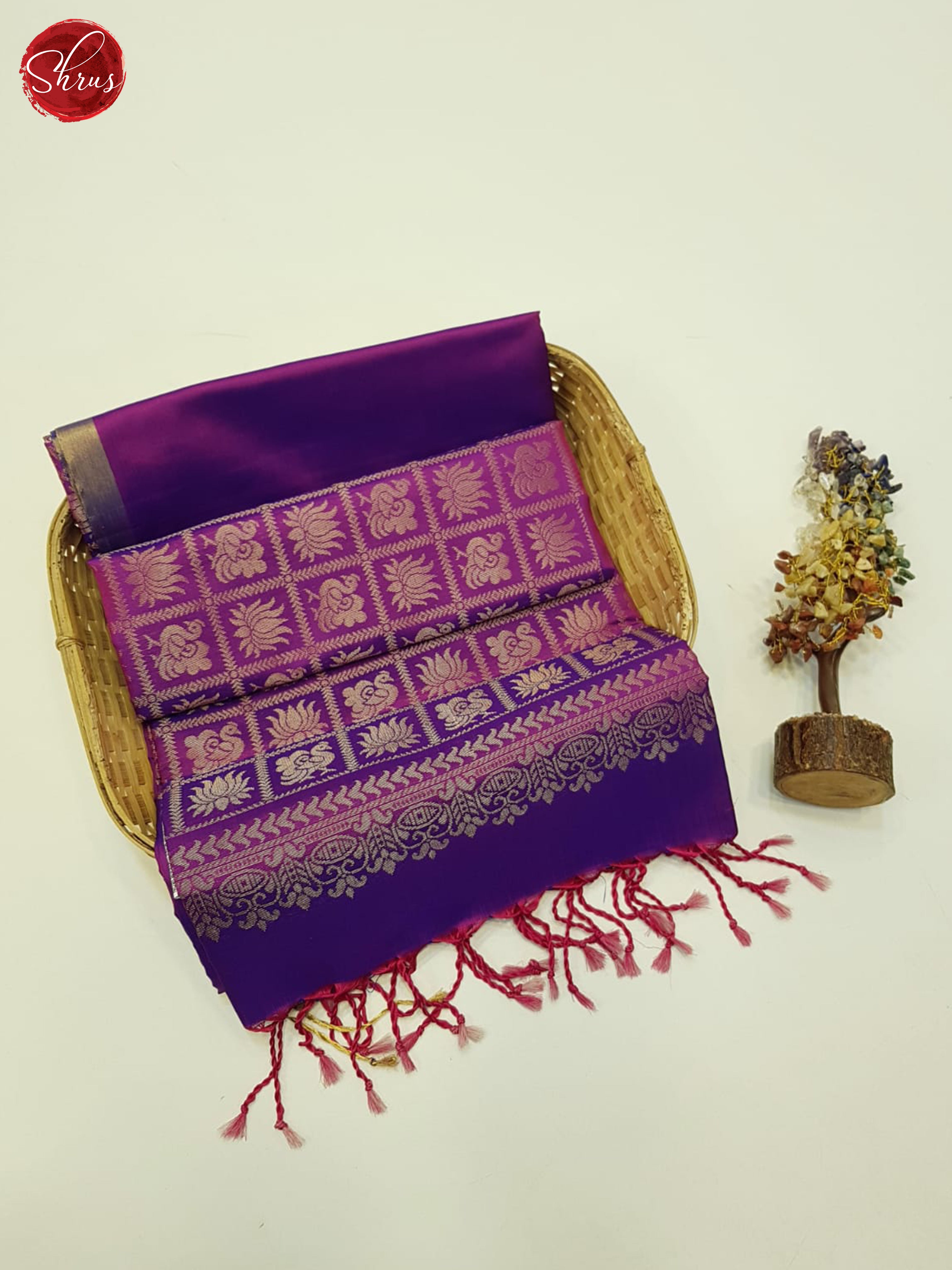 Purple(Single Tone)- Soft Silk Saree - Shop on ShrusEternity.com