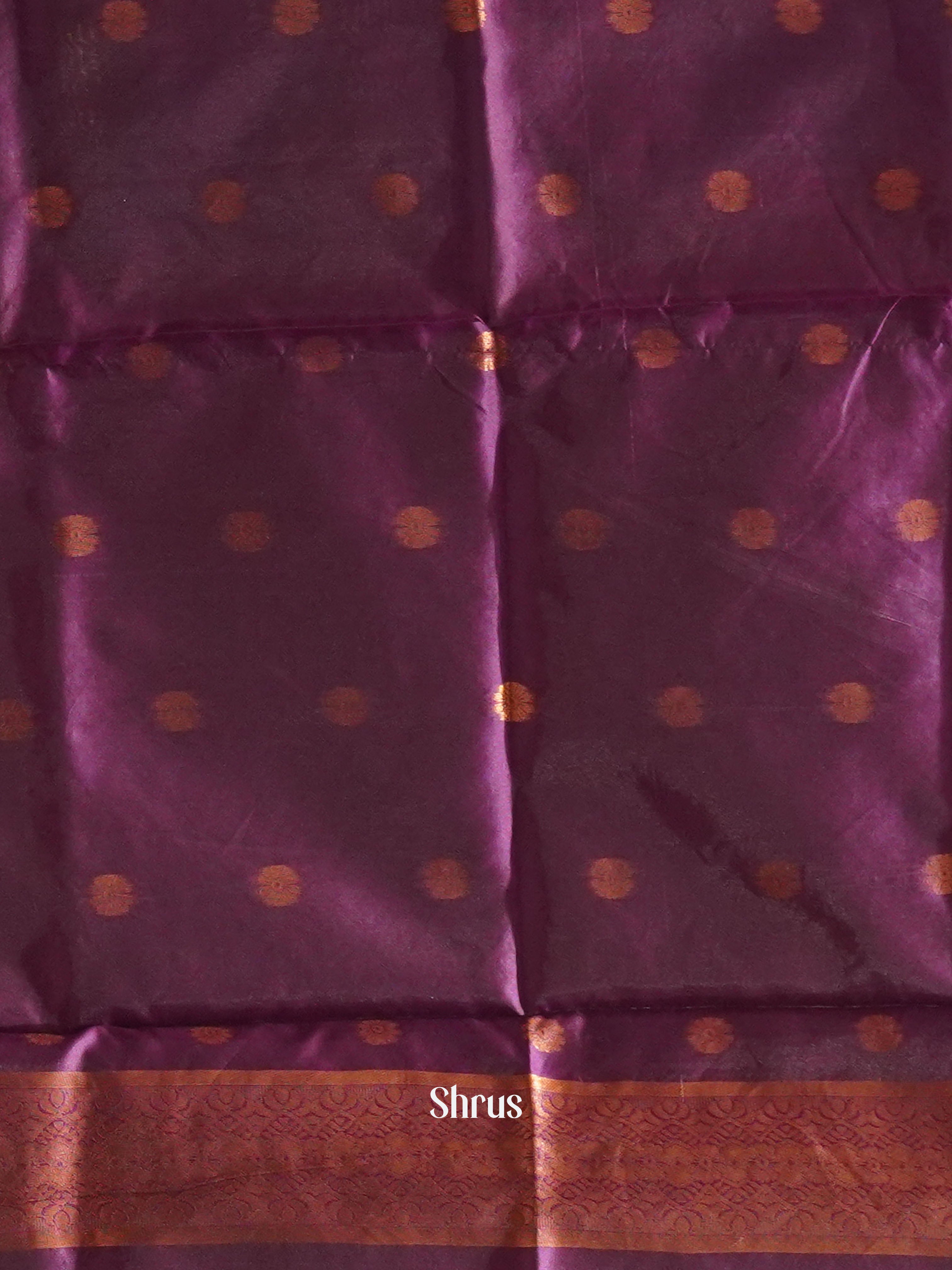 Blue & Wine- Semi Soft Silk Saree