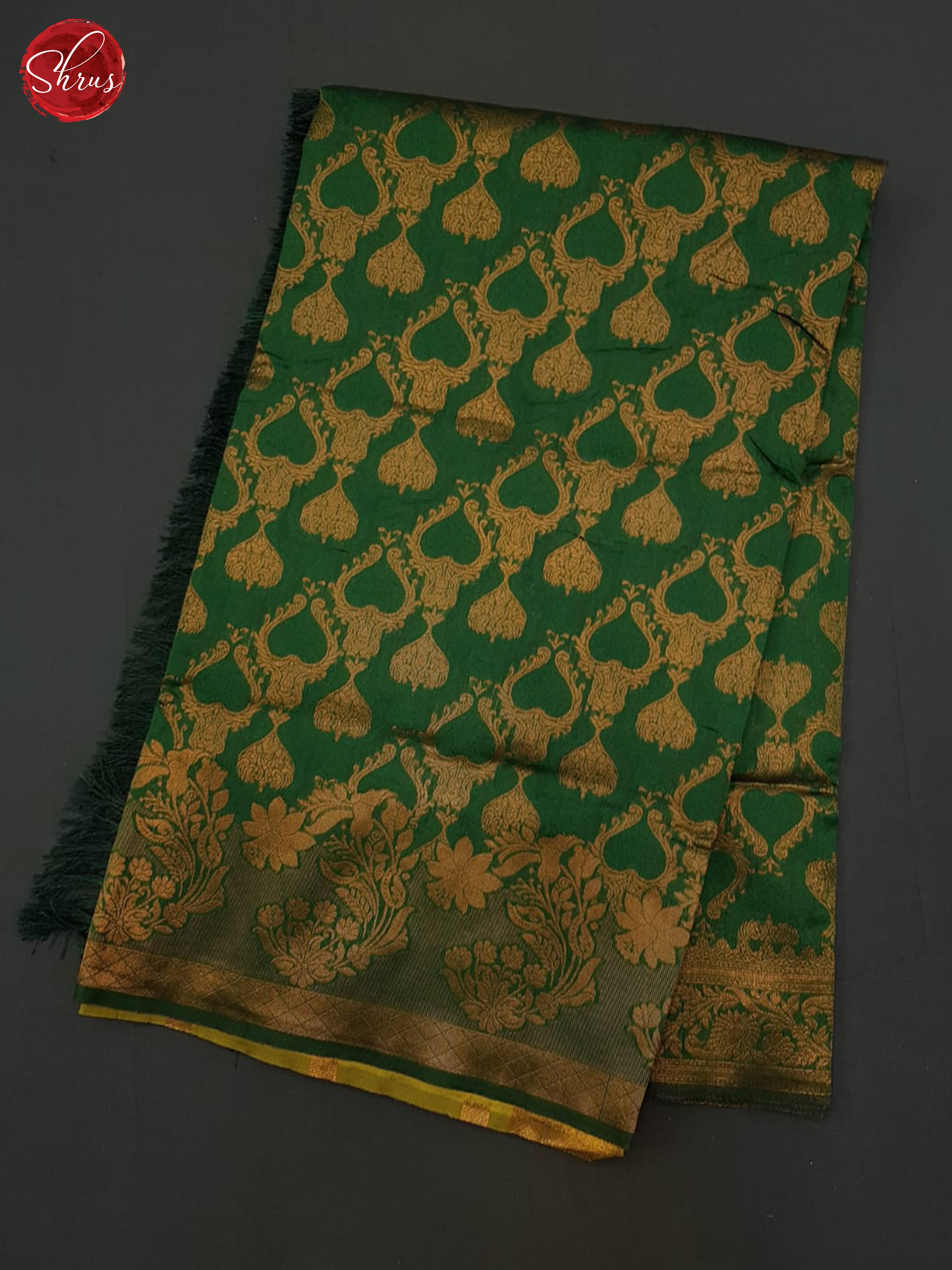 Green & Mustard - Semi Softsilk Saree - Shop on ShrusEternity.com