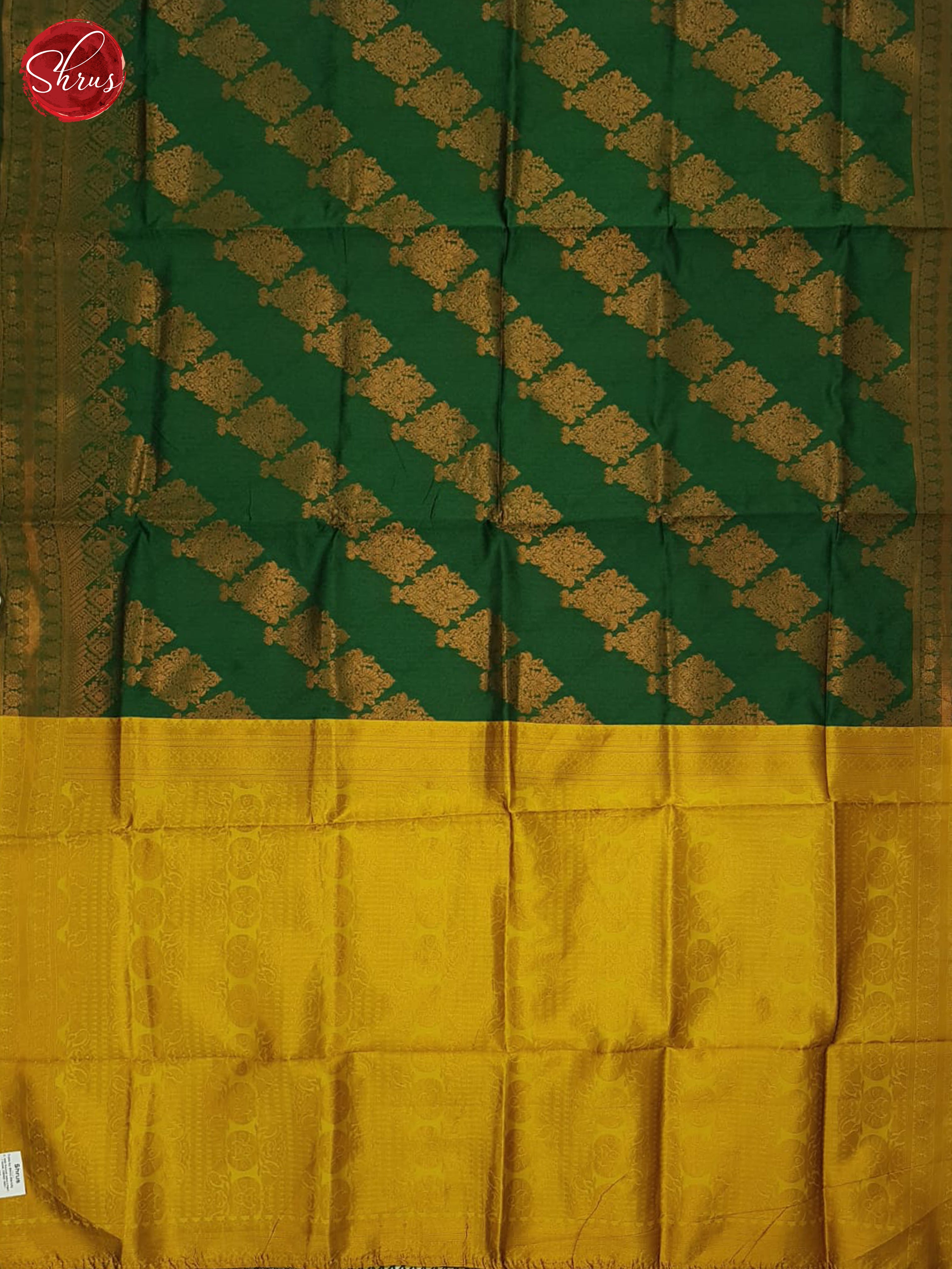 Green & Mustard - Semi Softsilk Saree - Shop on ShrusEternity.com