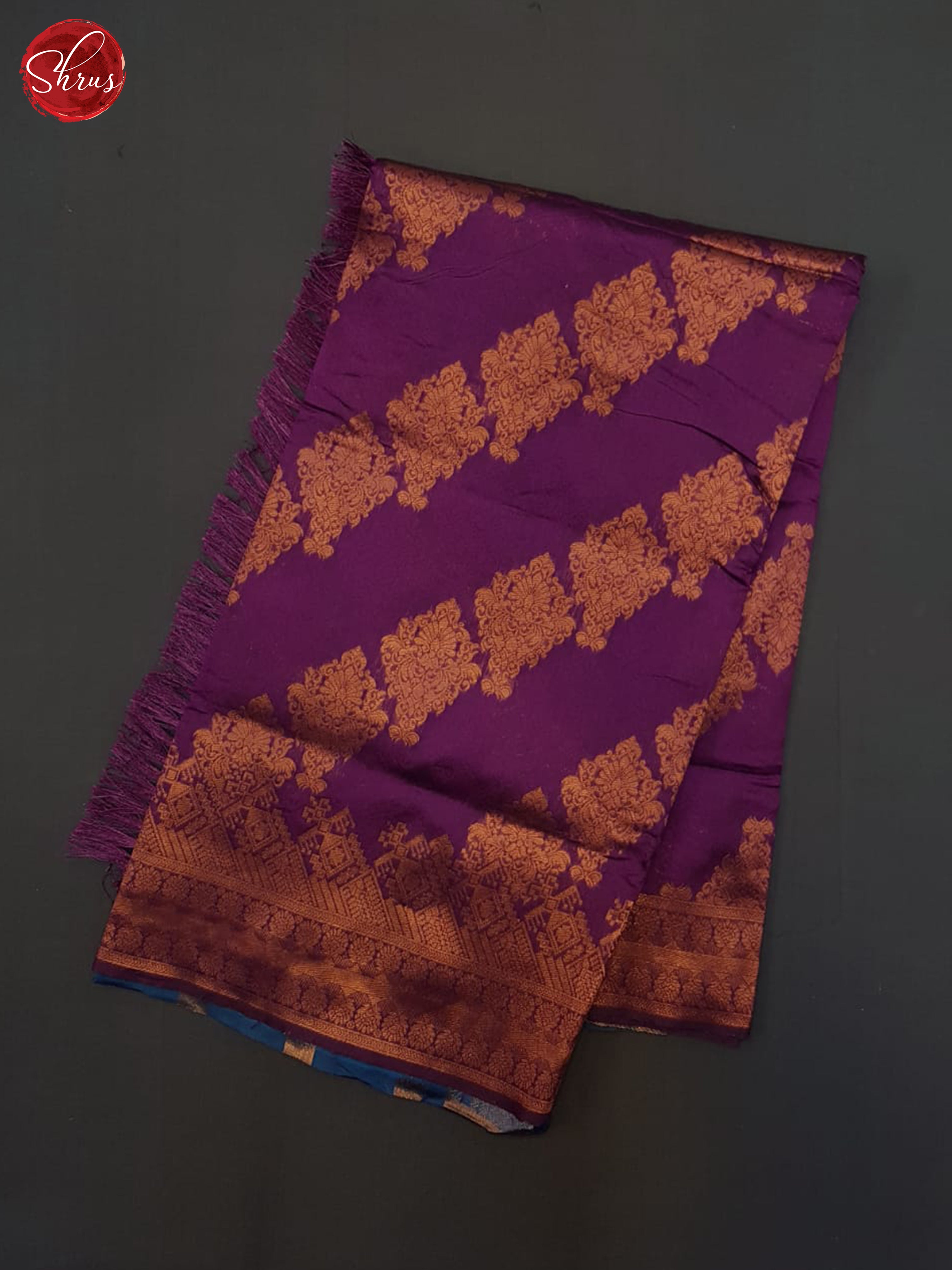 Purple and blue - Semi Softsilk Saree - Shop on ShrusEternity.com