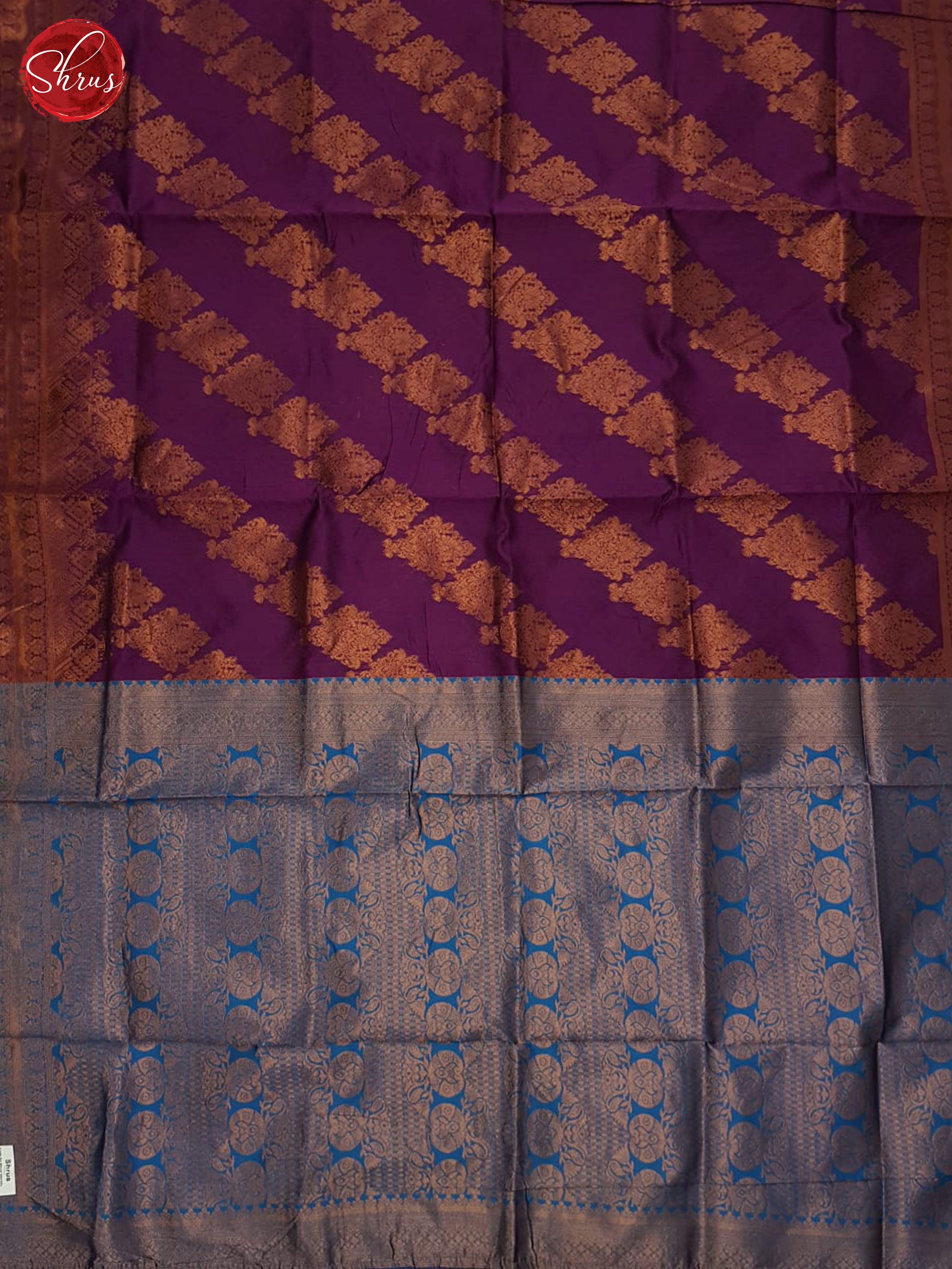 Purple and blue - Semi Softsilk Saree - Shop on ShrusEternity.com