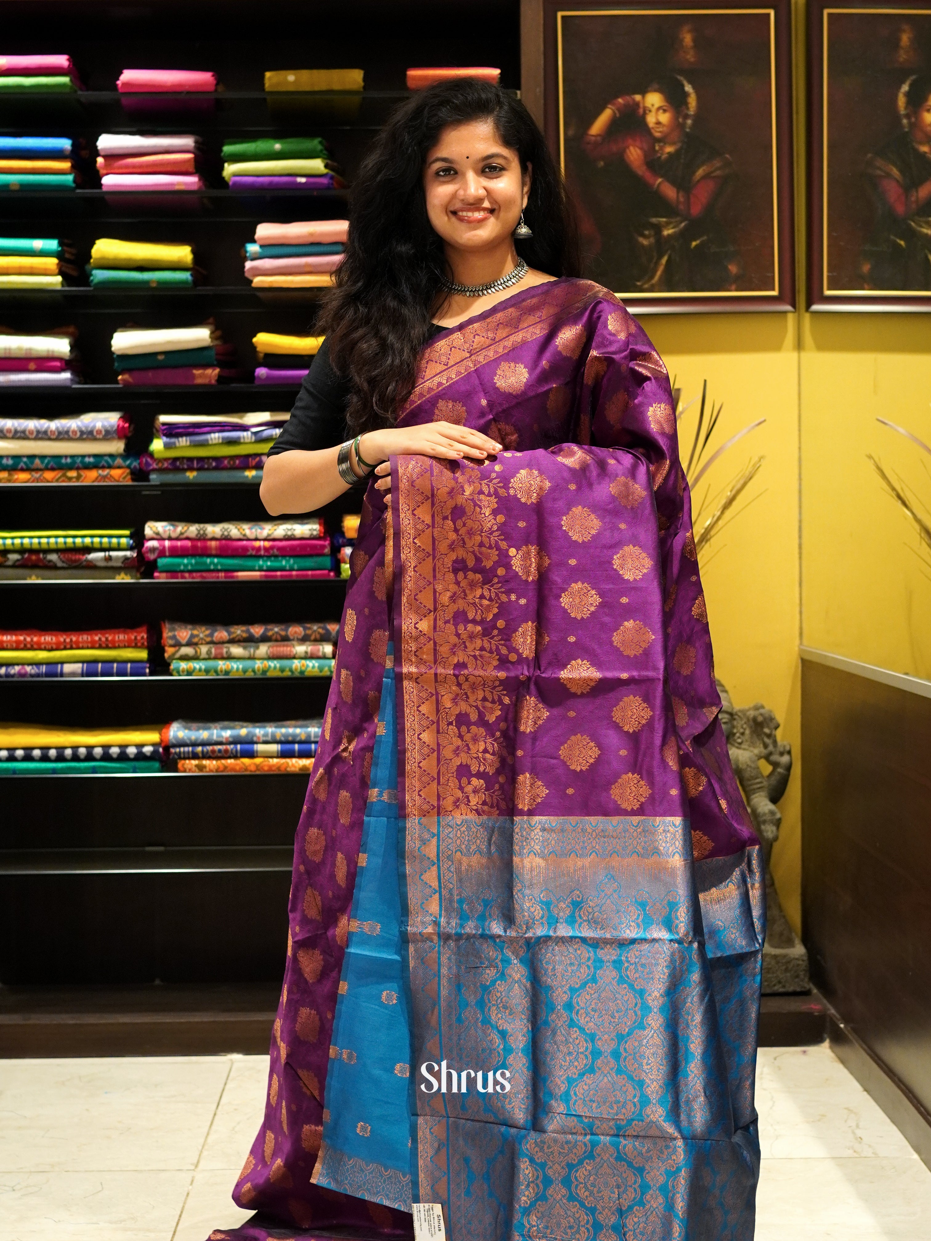 Vadamalli & Blue - Semi Softsilk Saree