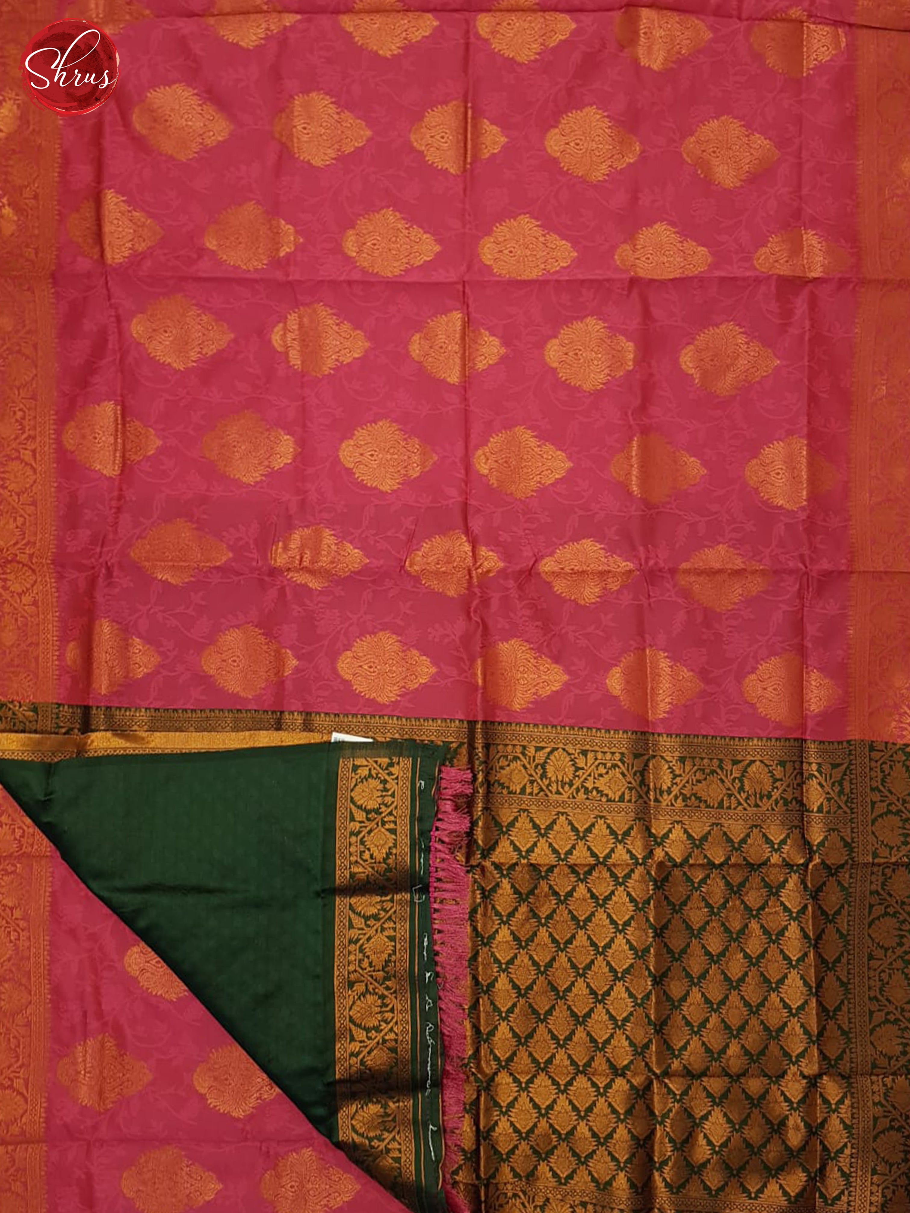 Pink & Green- Semi Softsilk Saree - Shop on ShrusEternity.com