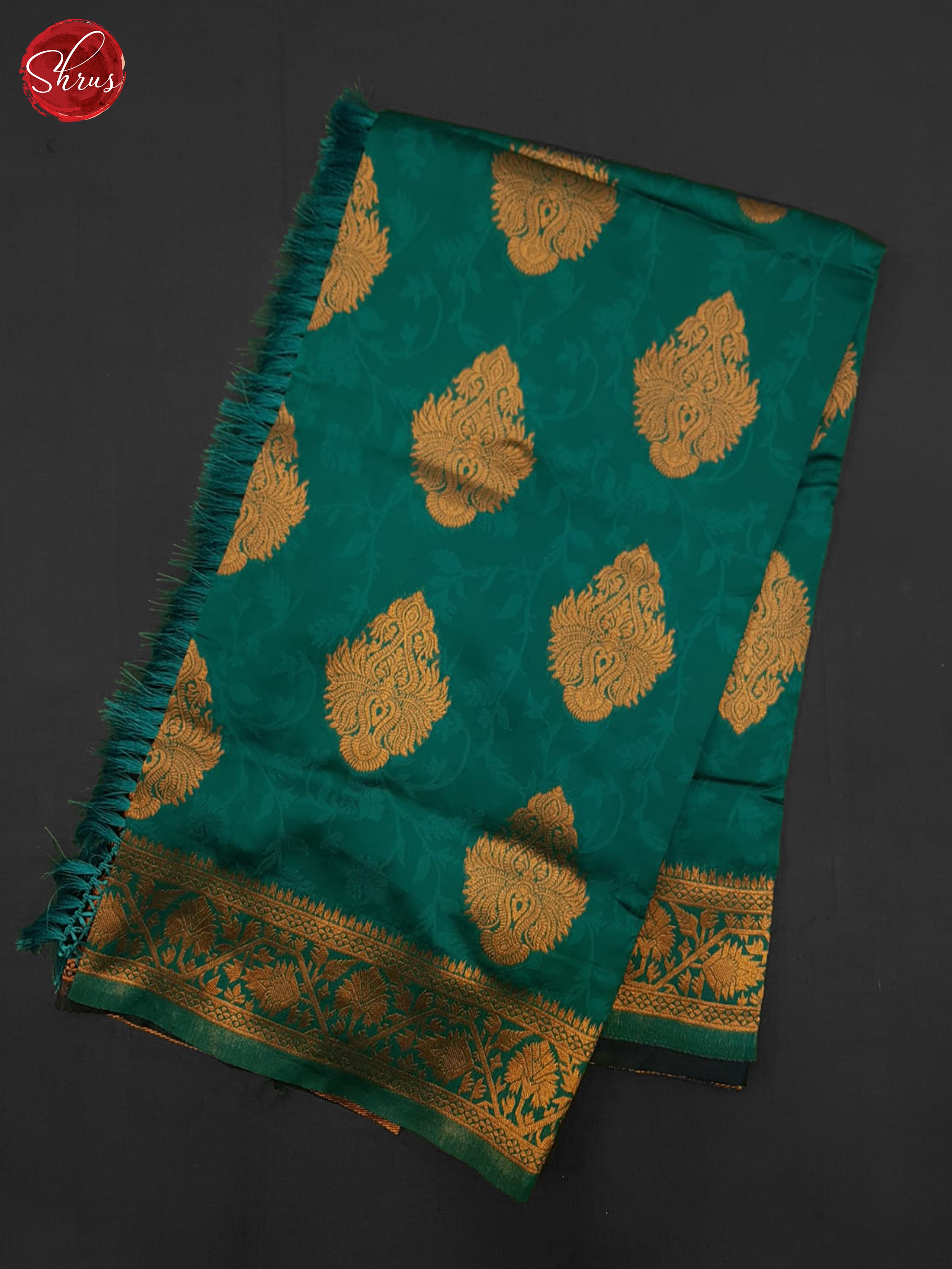 Peacock Neck & Blue - Semi Softsilk Saree - Shop on ShrusEternity.com