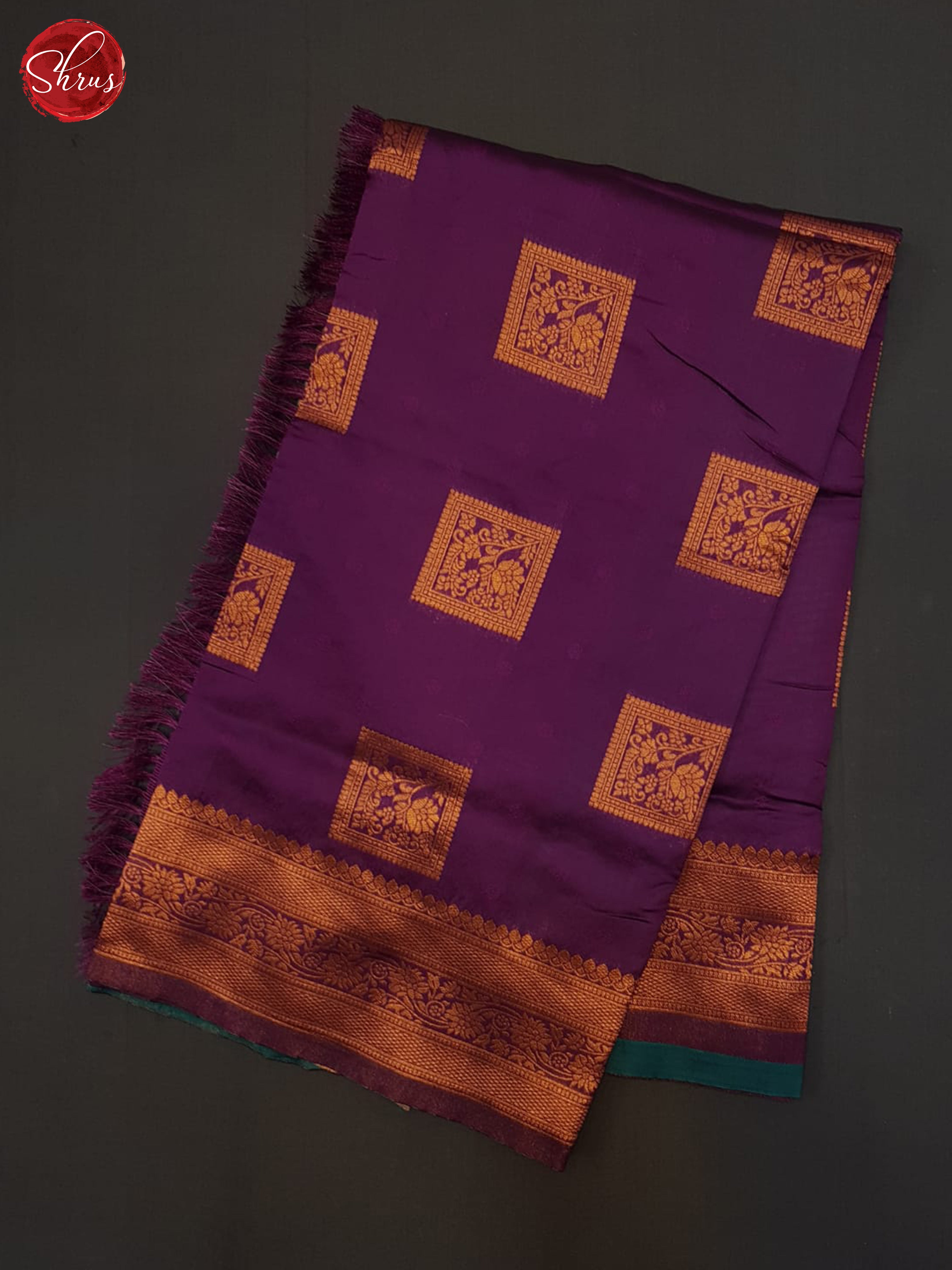 Purple & Green - Semi Softsilk Saree - Shop on ShrusEternity.com