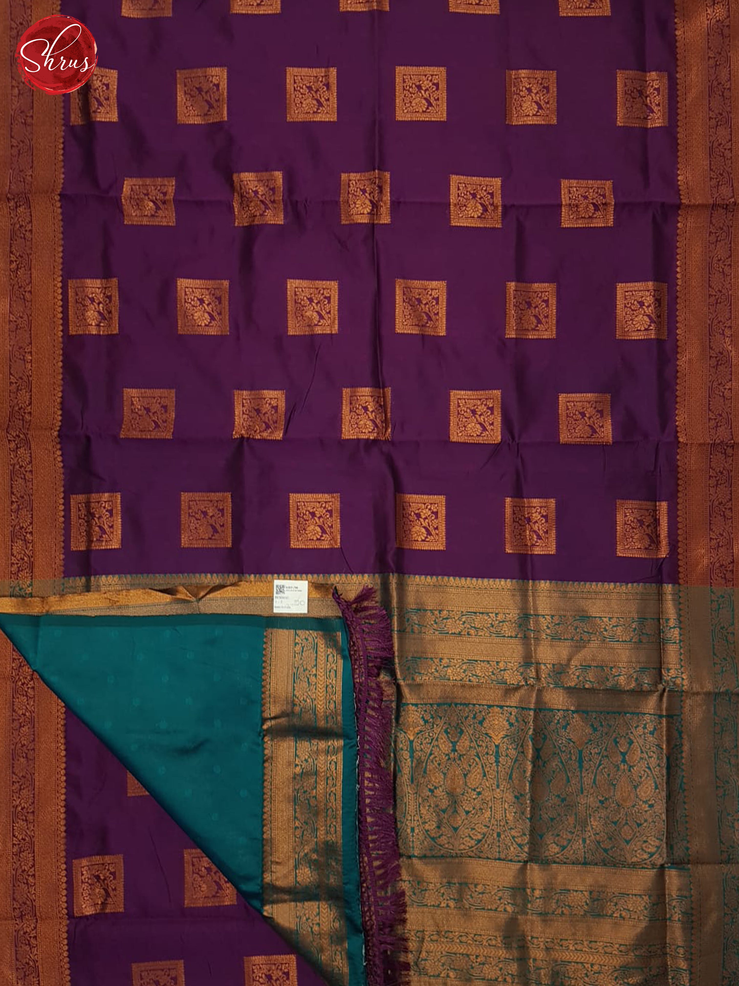 Purple & Green - Semi Softsilk Saree - Shop on ShrusEternity.com