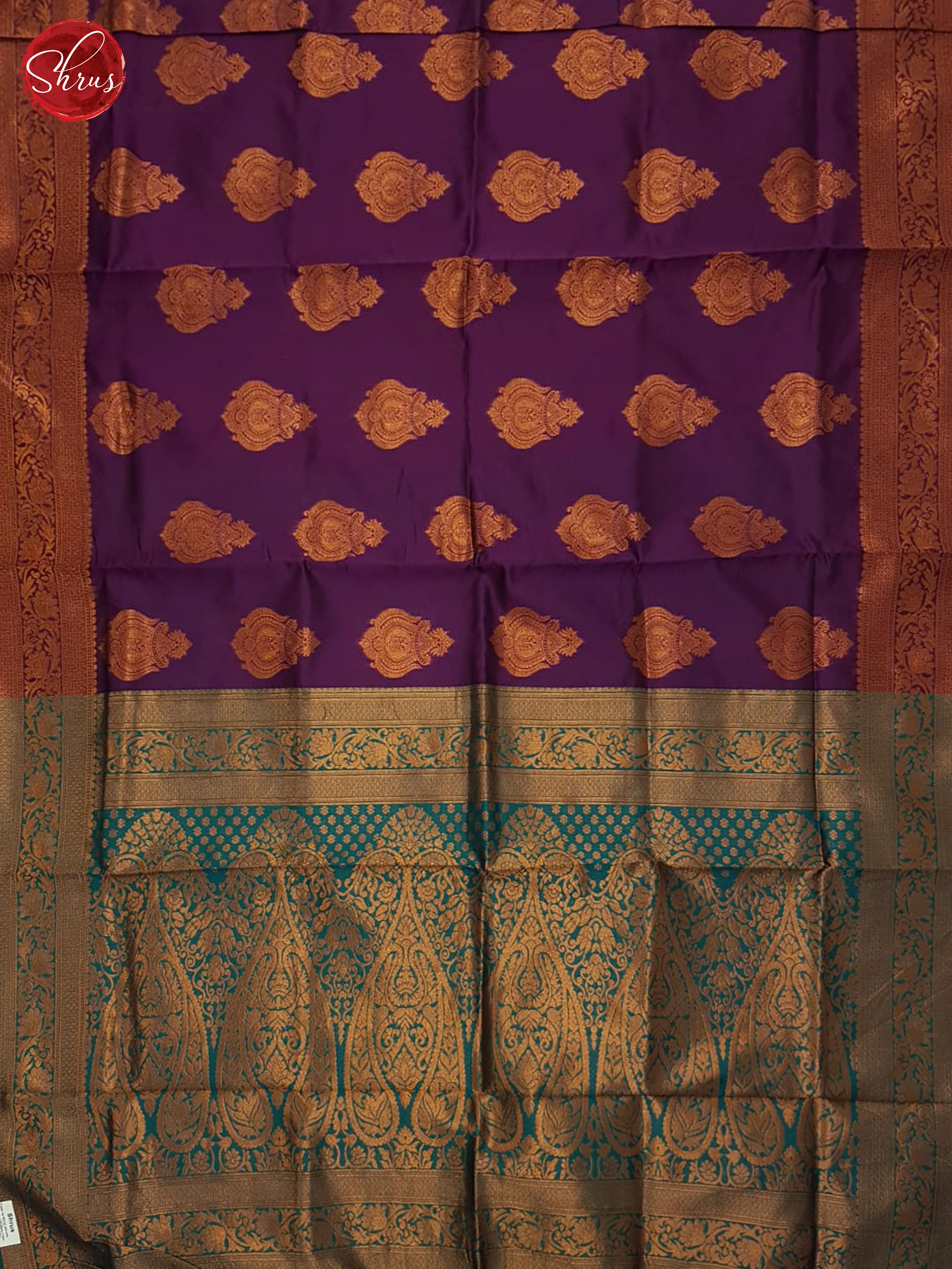 Purple & Green- Semi Softsilk Saree - Shop on ShrusEternity.com