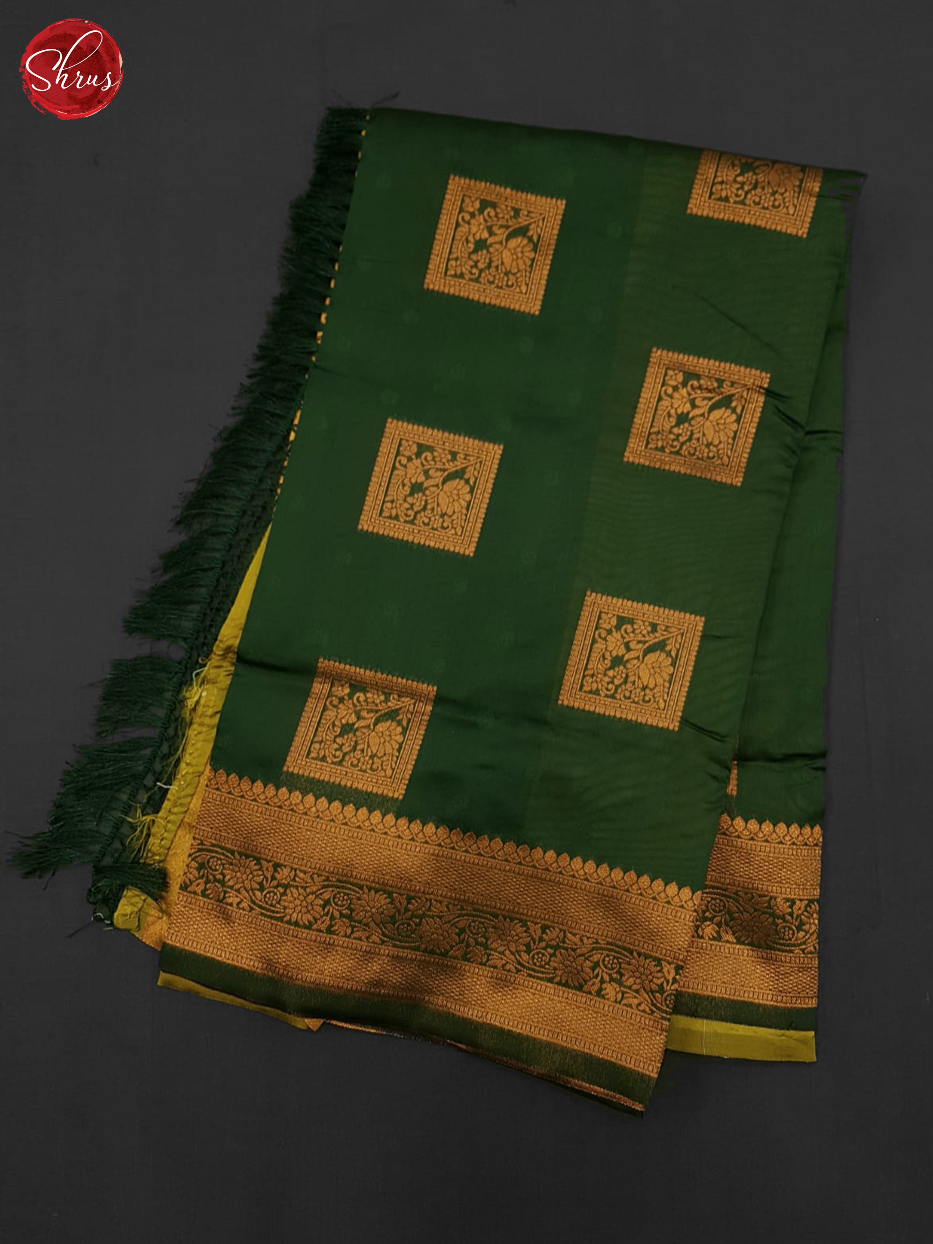 Green& Mustard - Semi Softsilk Saree - Shop on ShrusEternity.com