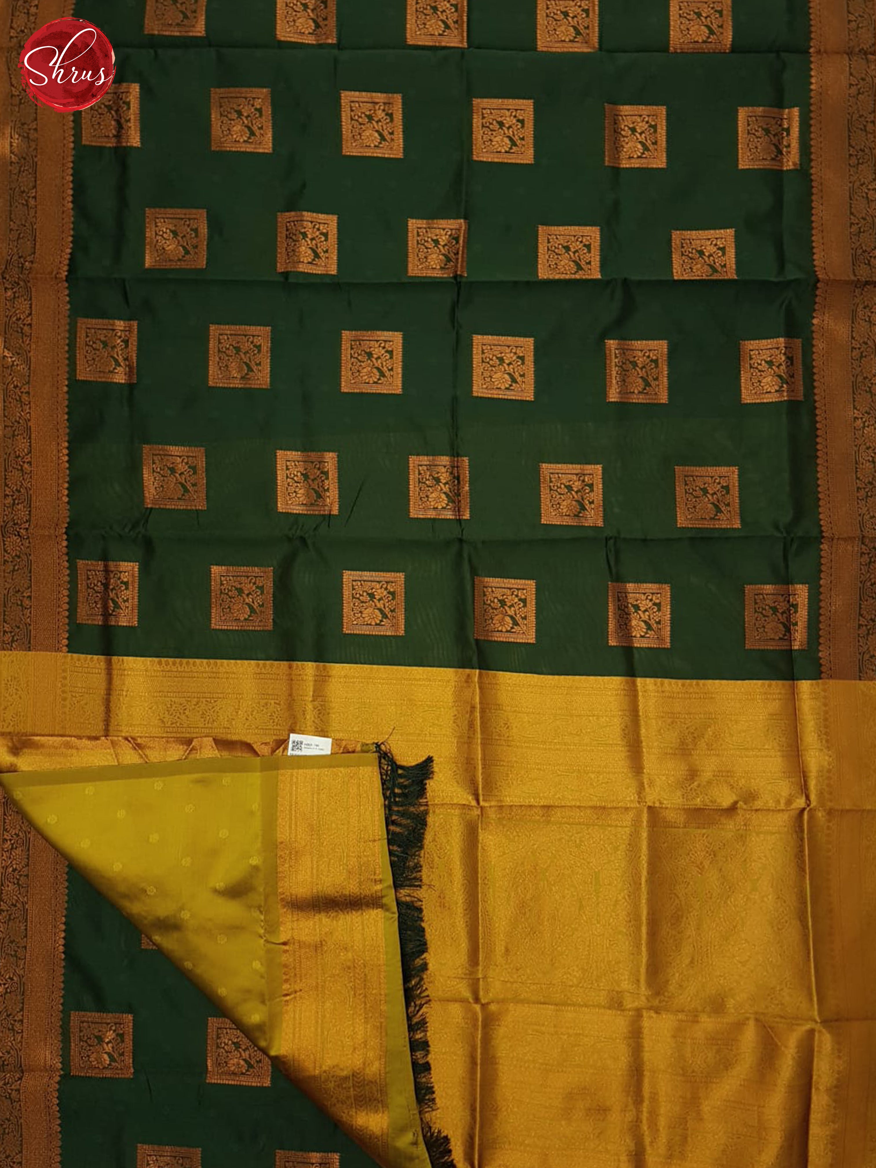 Green& Mustard - Semi Softsilk Saree - Shop on ShrusEternity.com