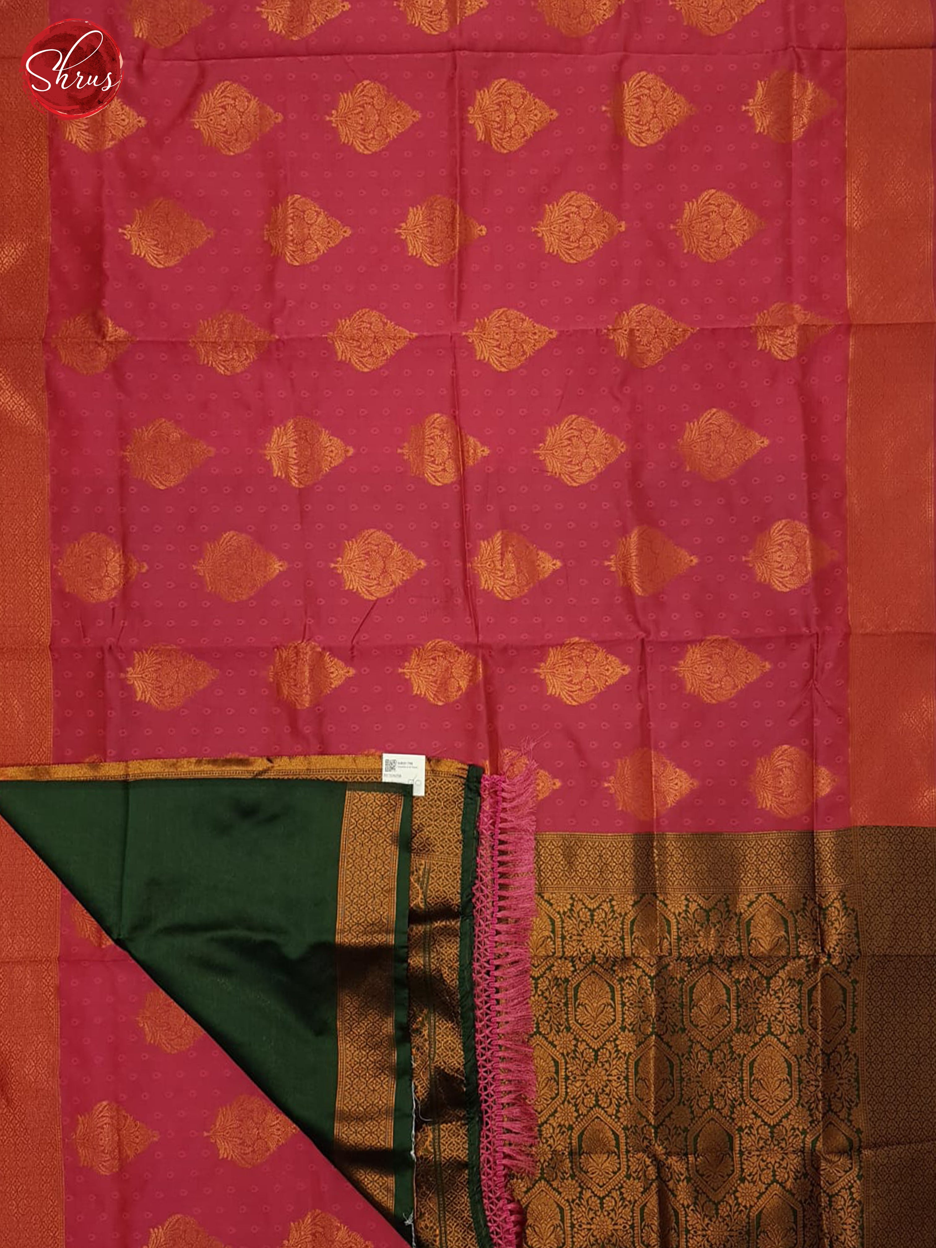 Pink & Green- Semi Softsilk Saree - Shop on ShrusEternity.com