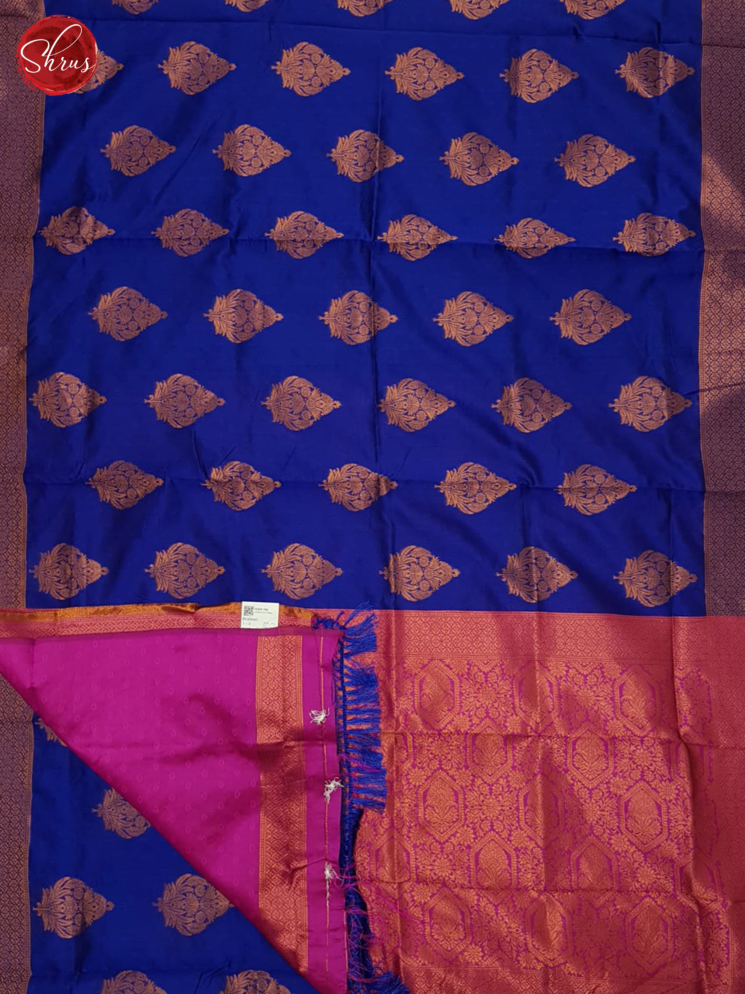 Blue & Pink - Semi Softsilk Saree - Shop on ShrusEternity.com