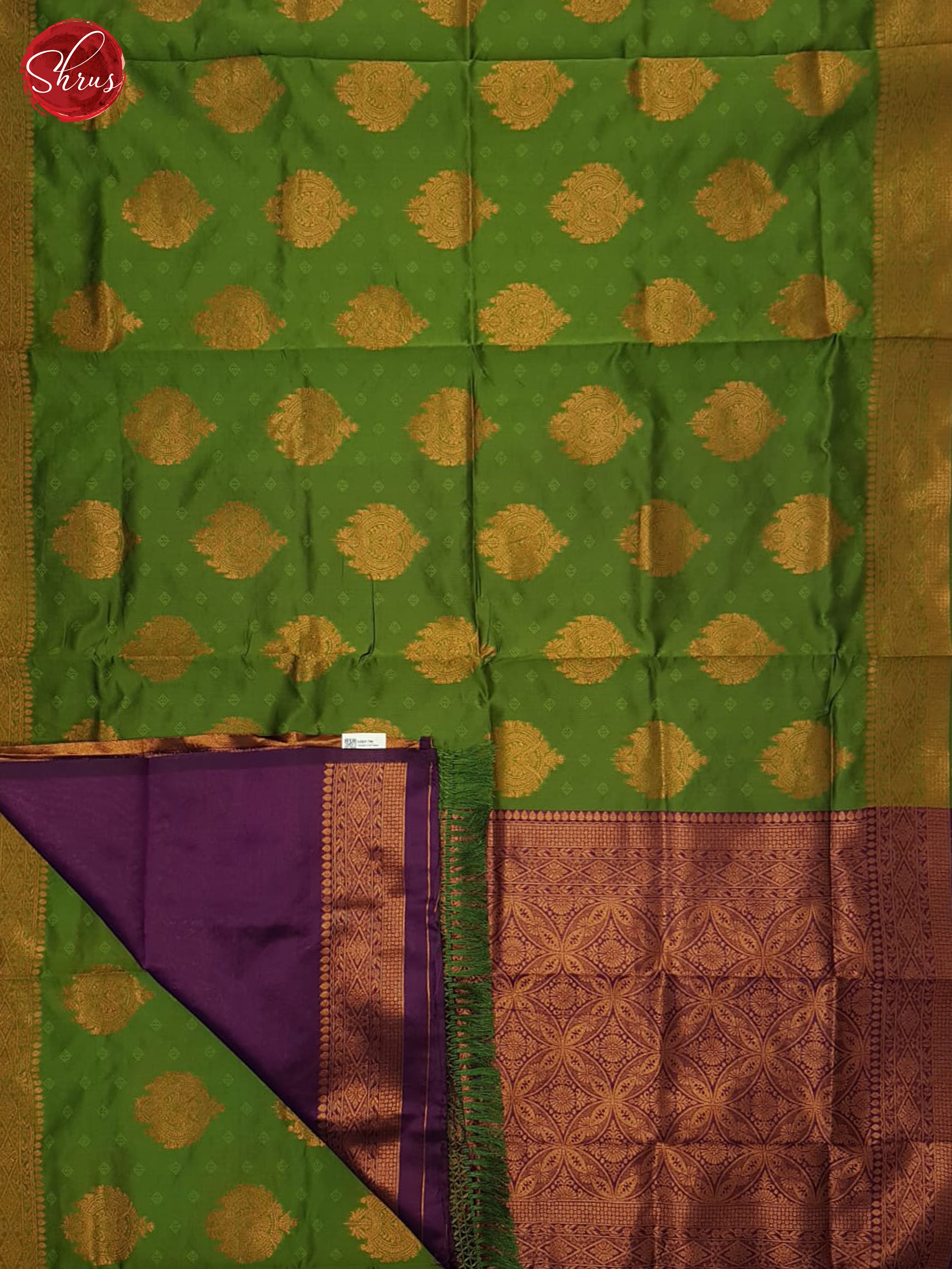 Green & Purple - Semi Softsilk Saree - Shop on ShrusEternity.com