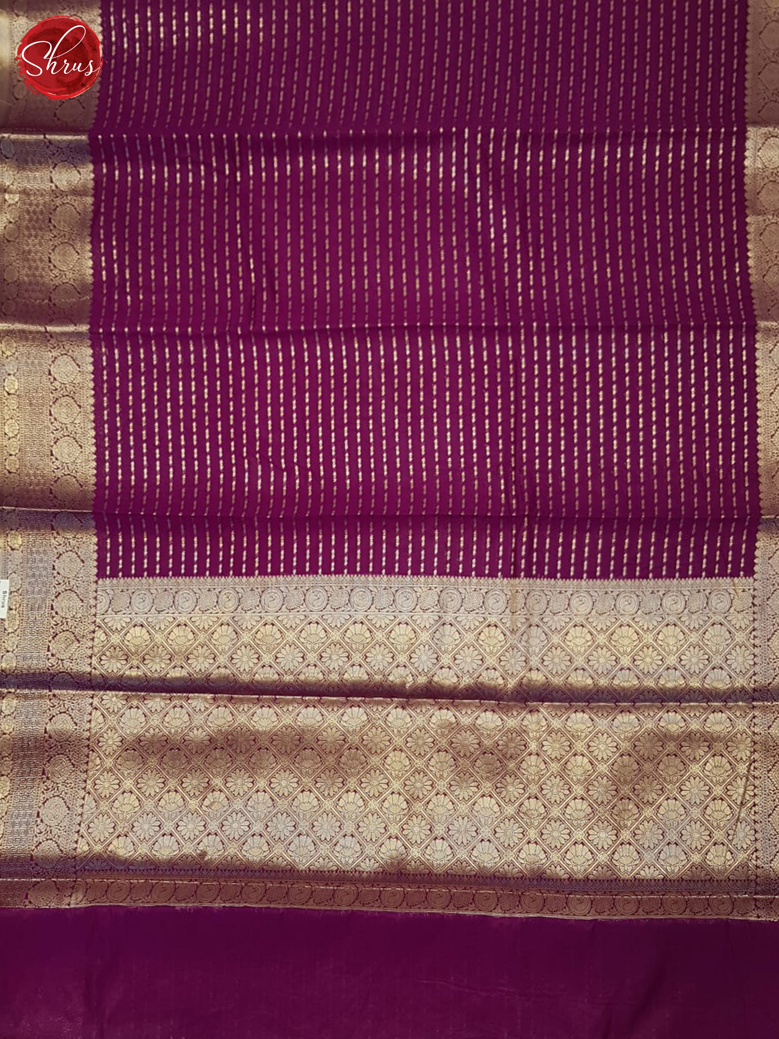 Wine (Single Tone)- Semi Dupion Saree - Shop on ShrusEternity.com