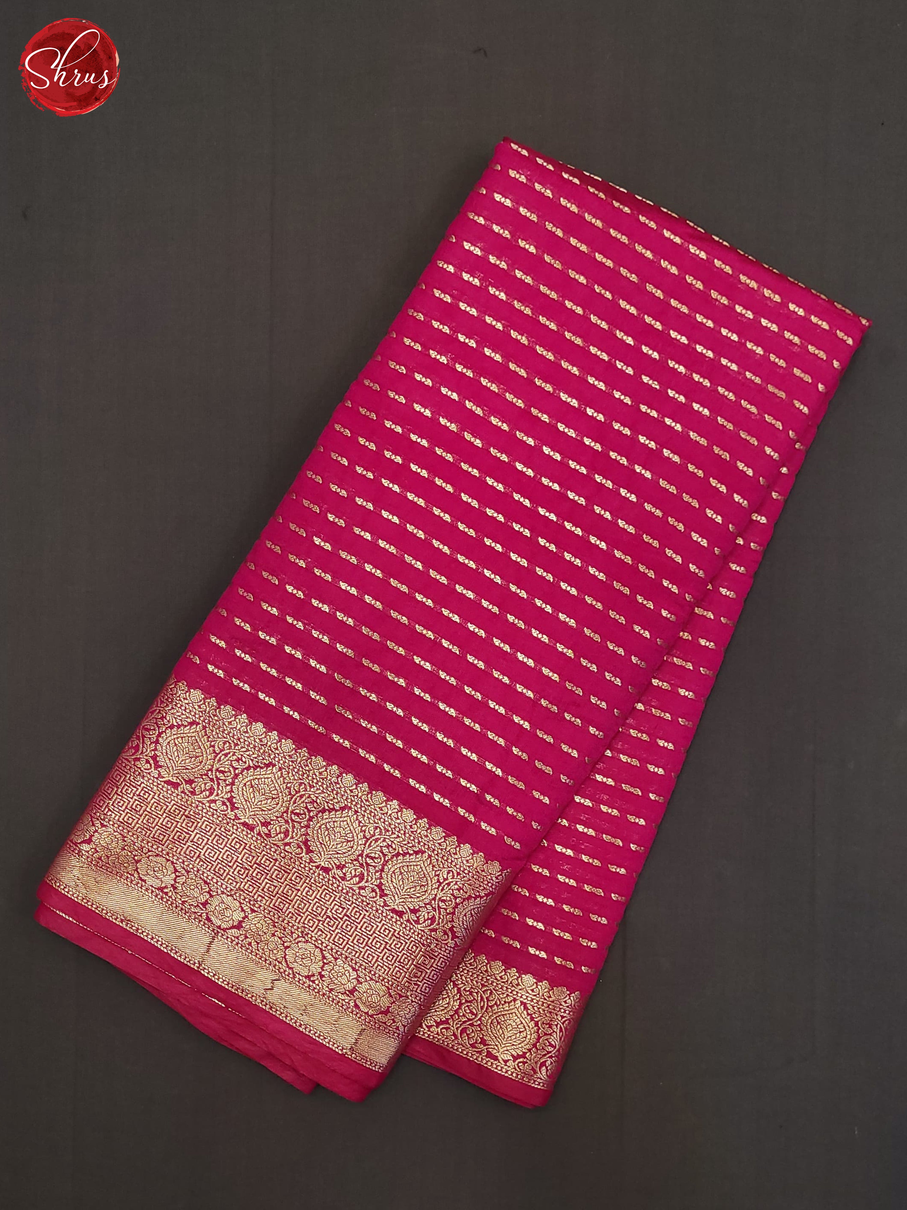 Pink(Single Tone) - Semi Dupion Saree - Shop on ShrusEternity.com