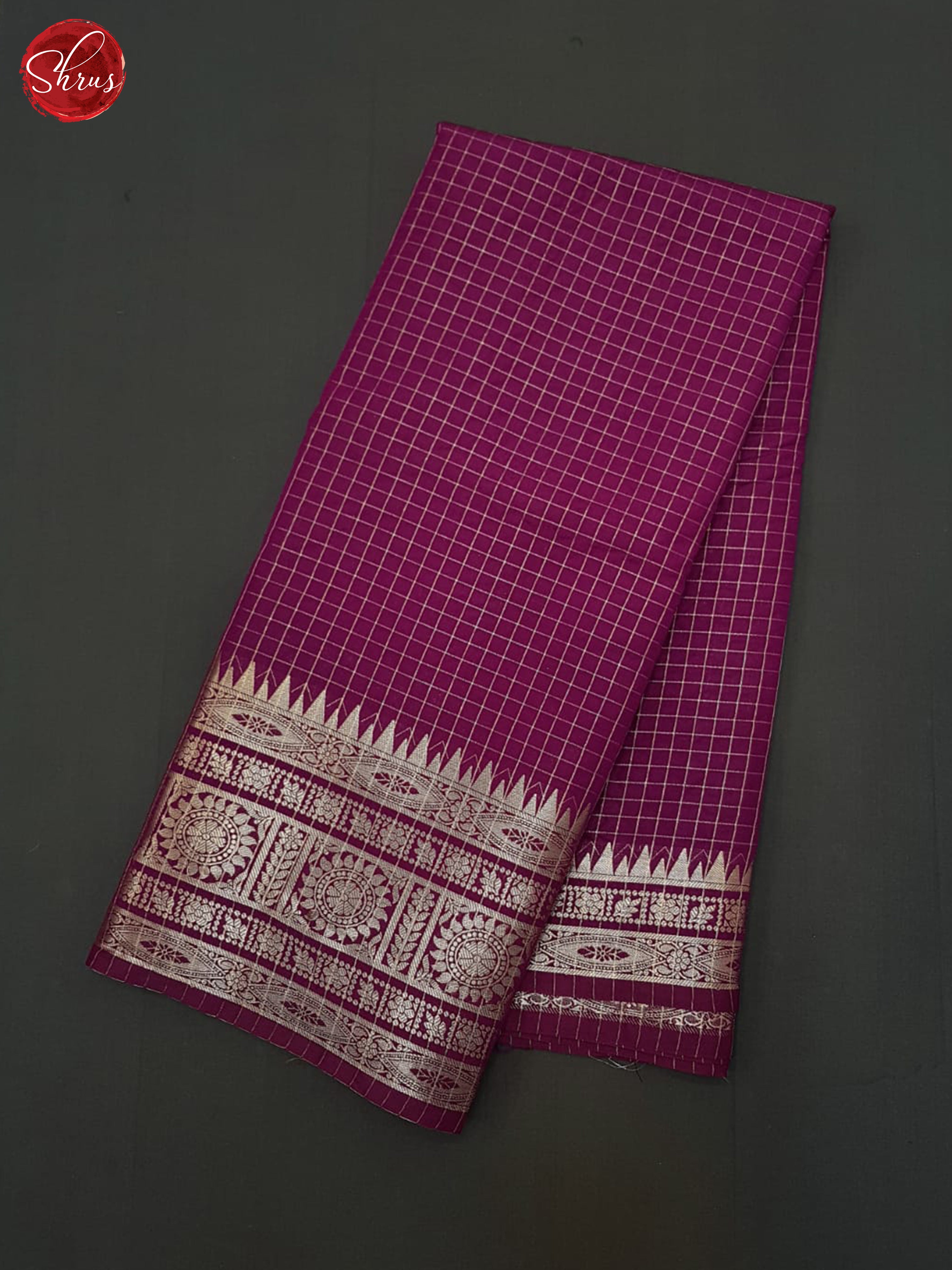 Wine(Single Tone) - Semi Dupion Saree - Shop on ShrusEternity.com