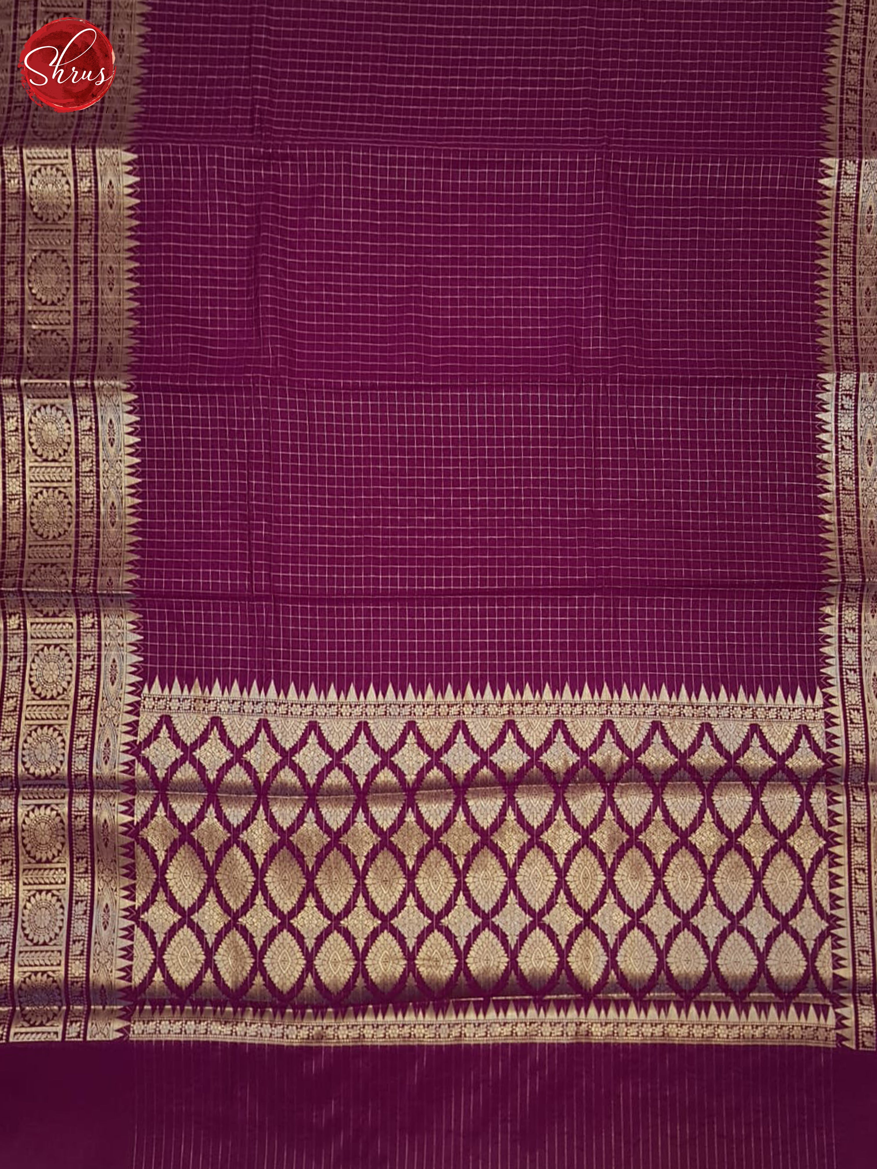 Wine(Single Tone) - Semi Dupion Saree - Shop on ShrusEternity.com