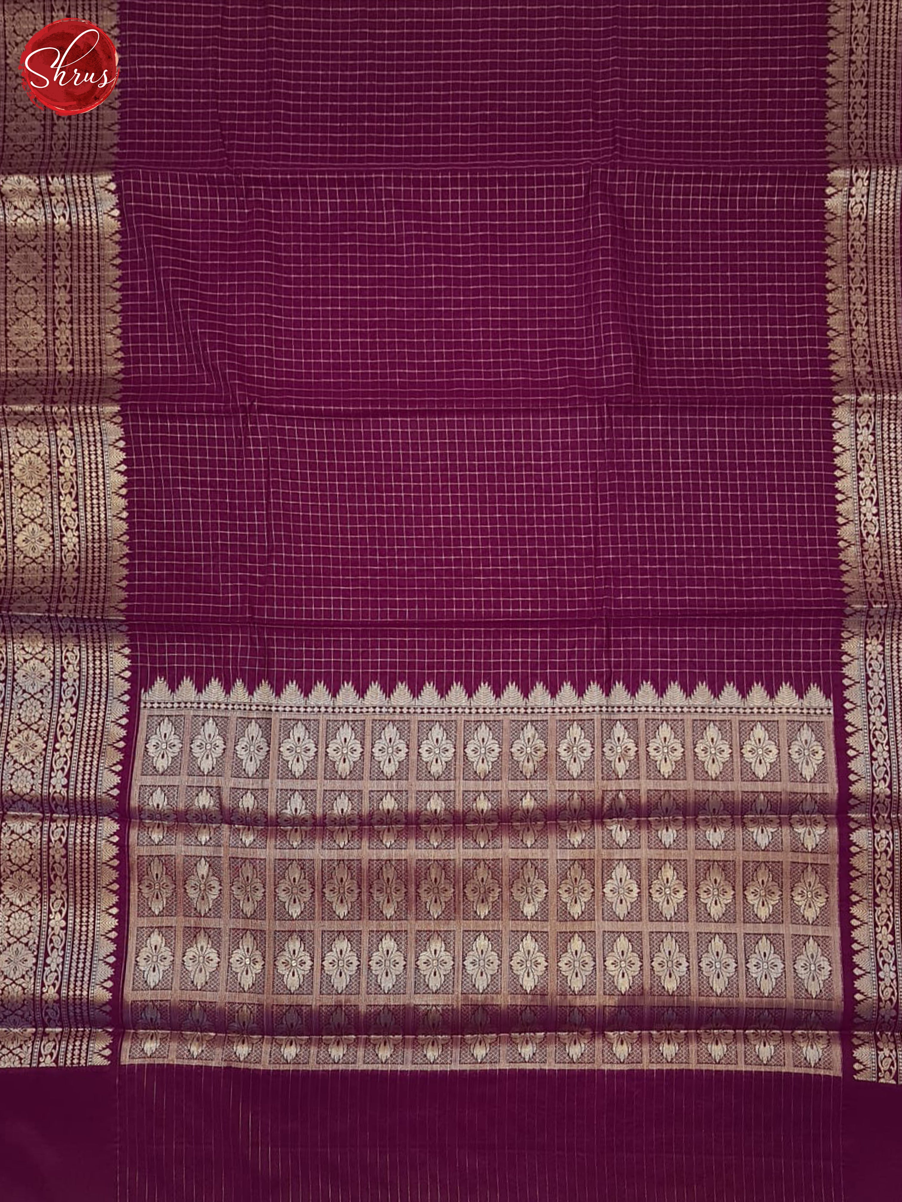 Wine(Single Tone) - Semi Dupion Saree - Shop on ShrusEternity.com