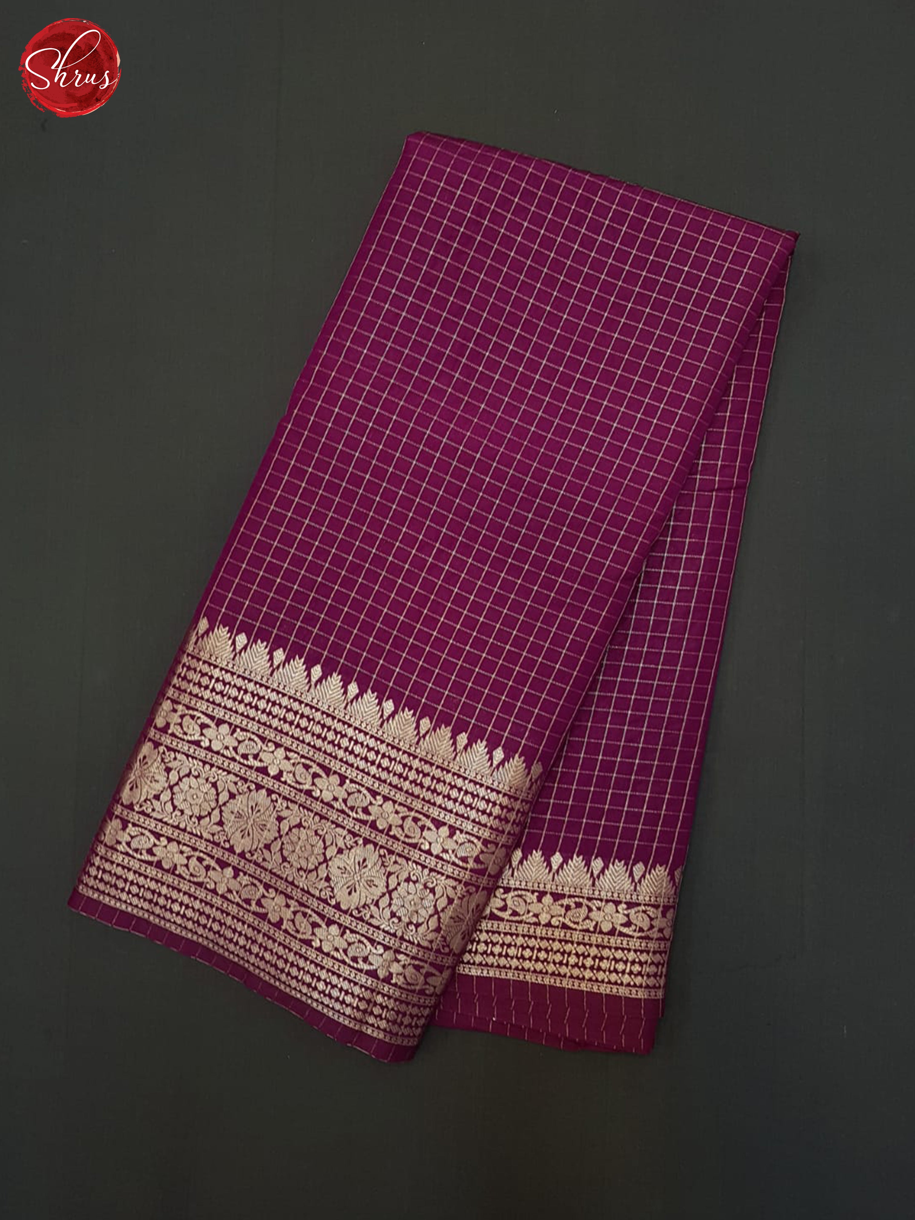 Wine(Single Tone) - Semi Dupion Saree - Shop on ShrusEternity.com