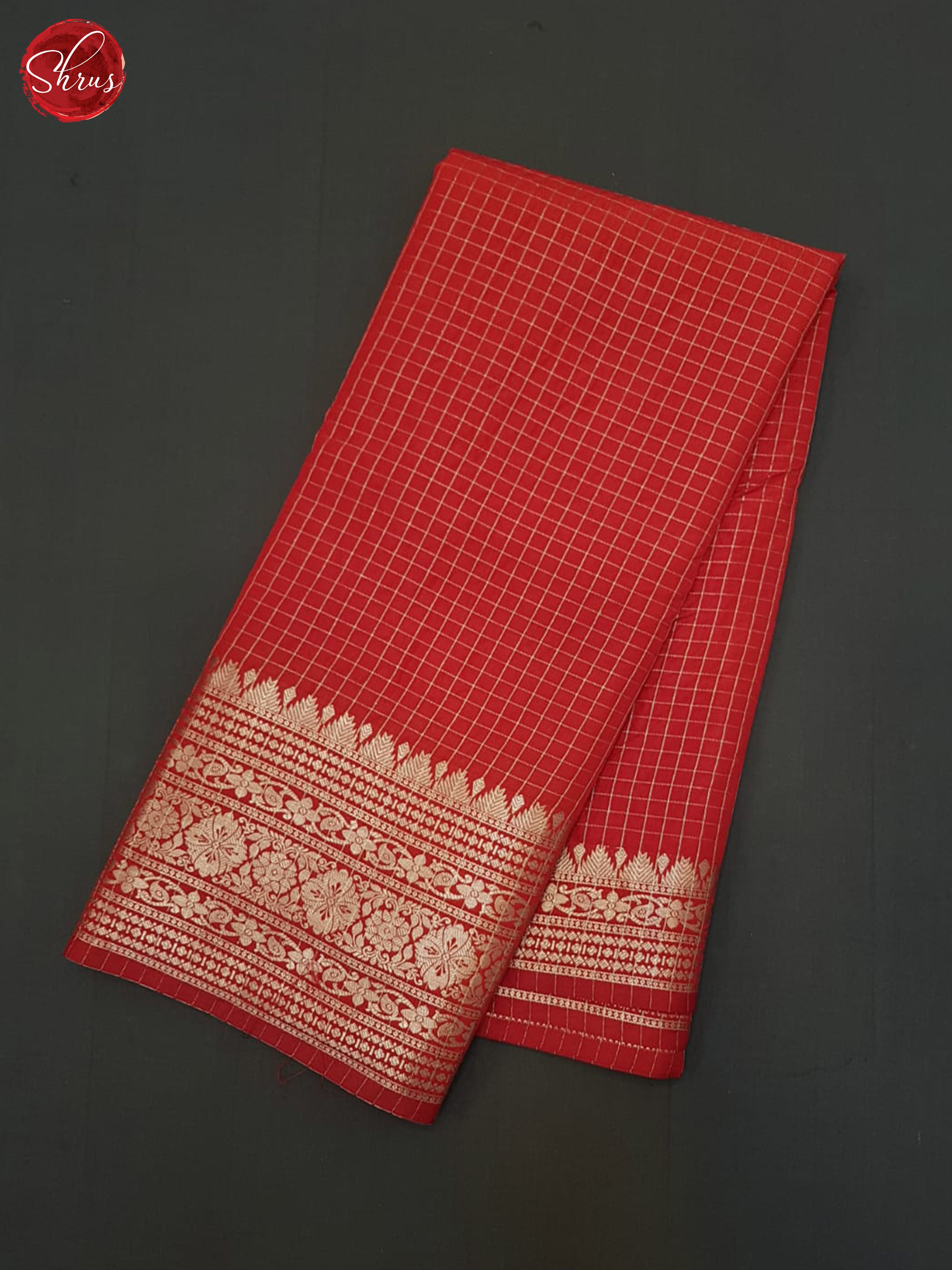 Red(Single Tone) - Semi Dupion Saree - Shop on ShrusEternity.com