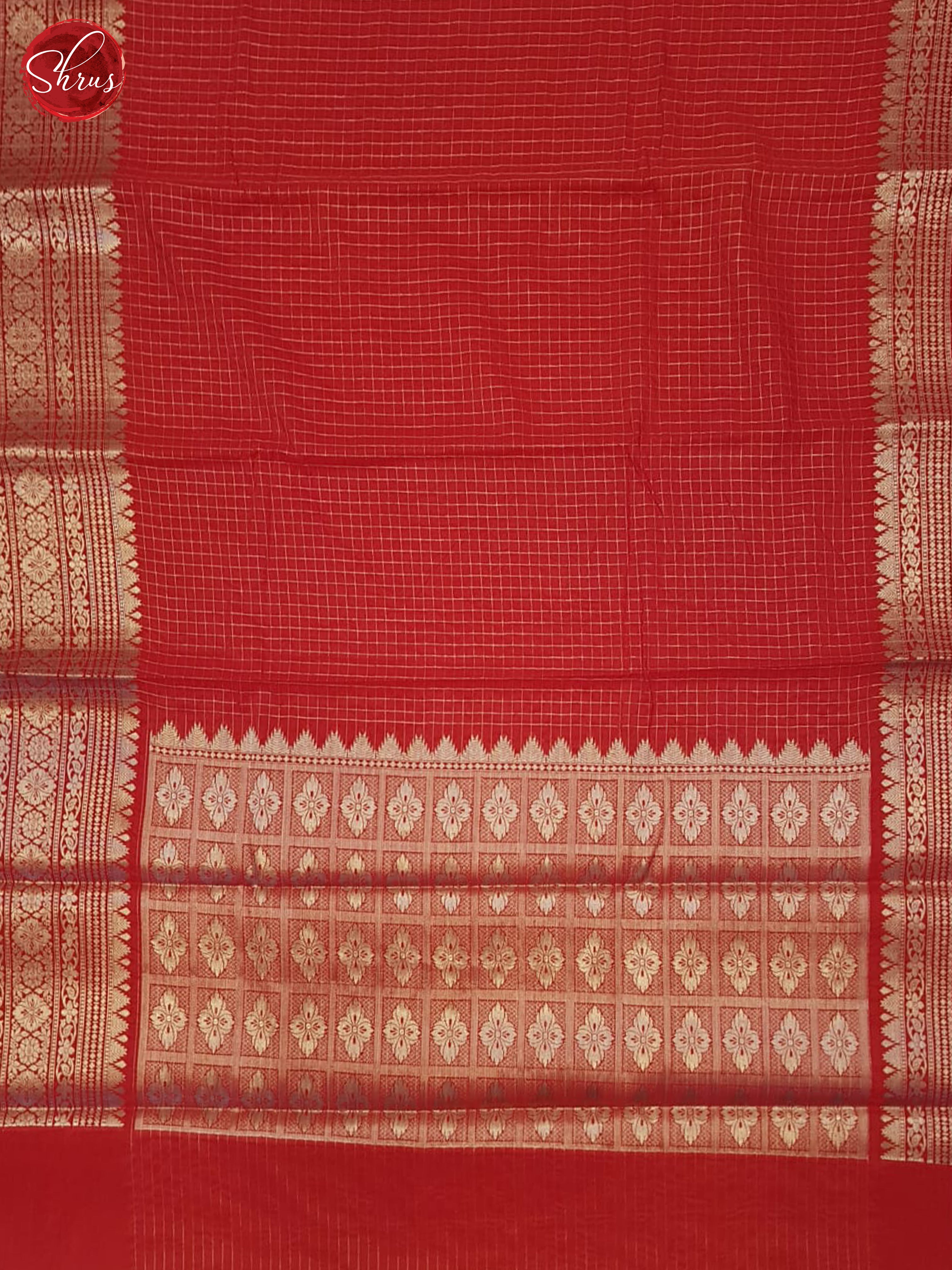 Red(Single Tone) - Semi Dupion Saree - Shop on ShrusEternity.com