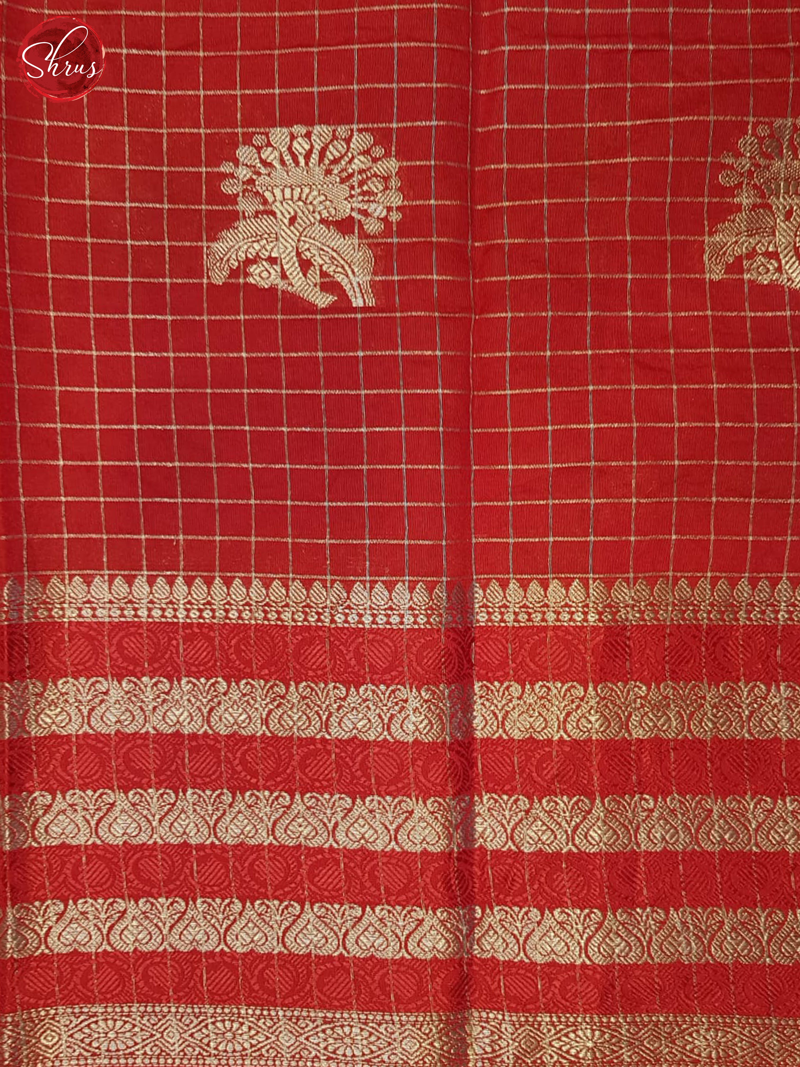 Red(Single Tone)- Semi Dupion Saree - Shop on ShrusEternity.com