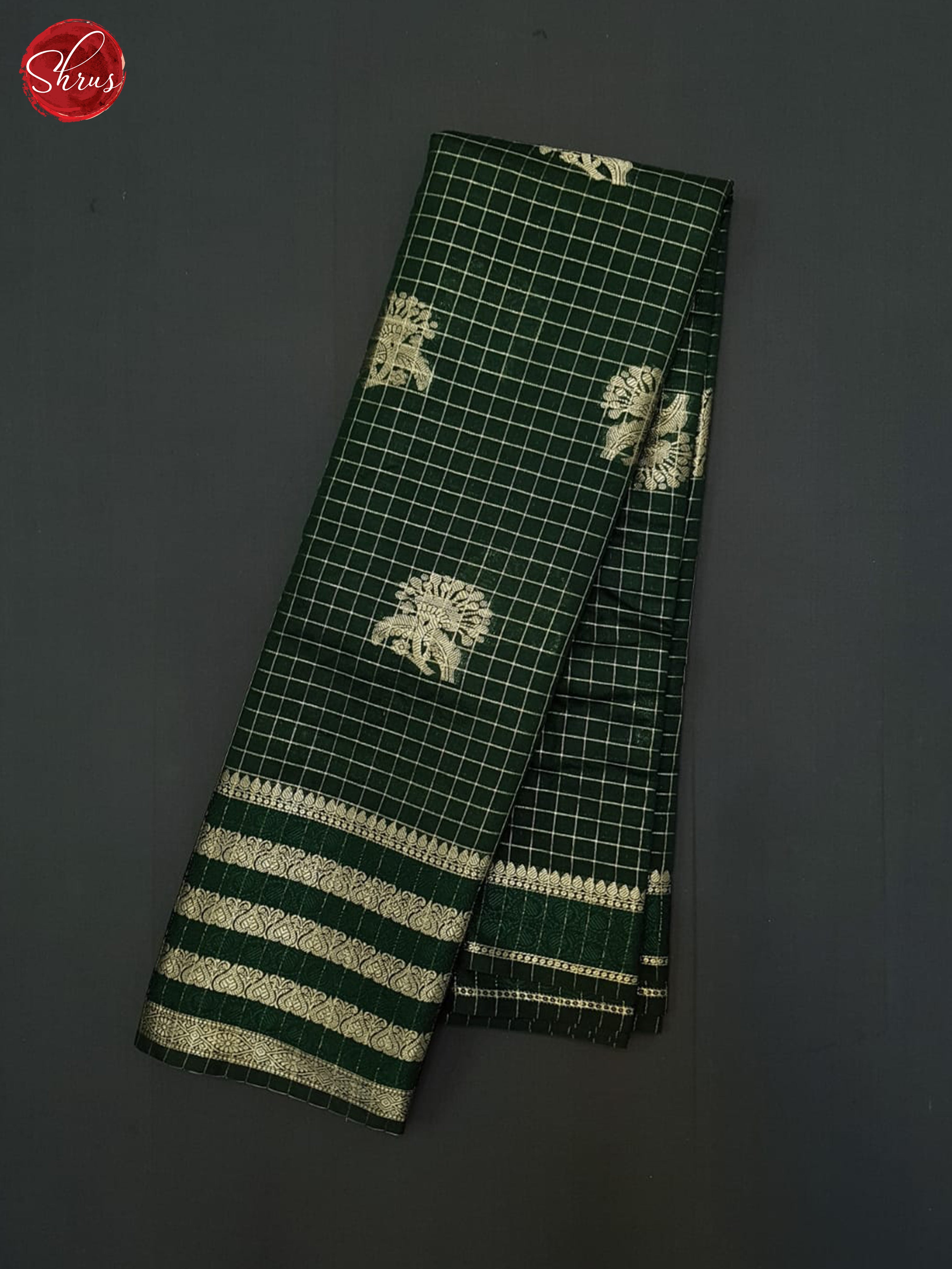 Green(Single Tone) - Semi Dupion Saree - Shop on ShrusEternity.com