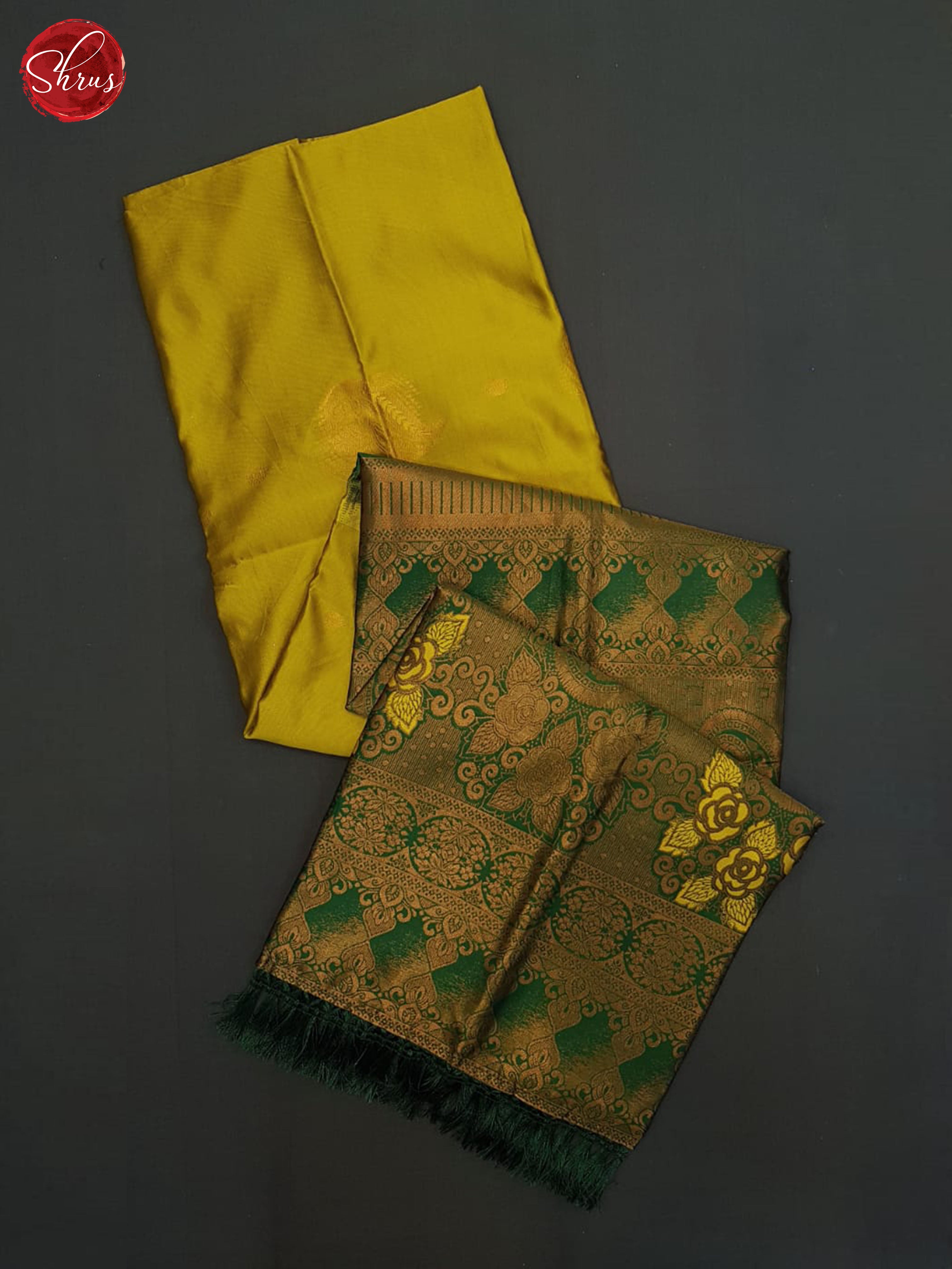 Mustard And Green-Semi Soft silk Saree - Shop on ShrusEternity.com