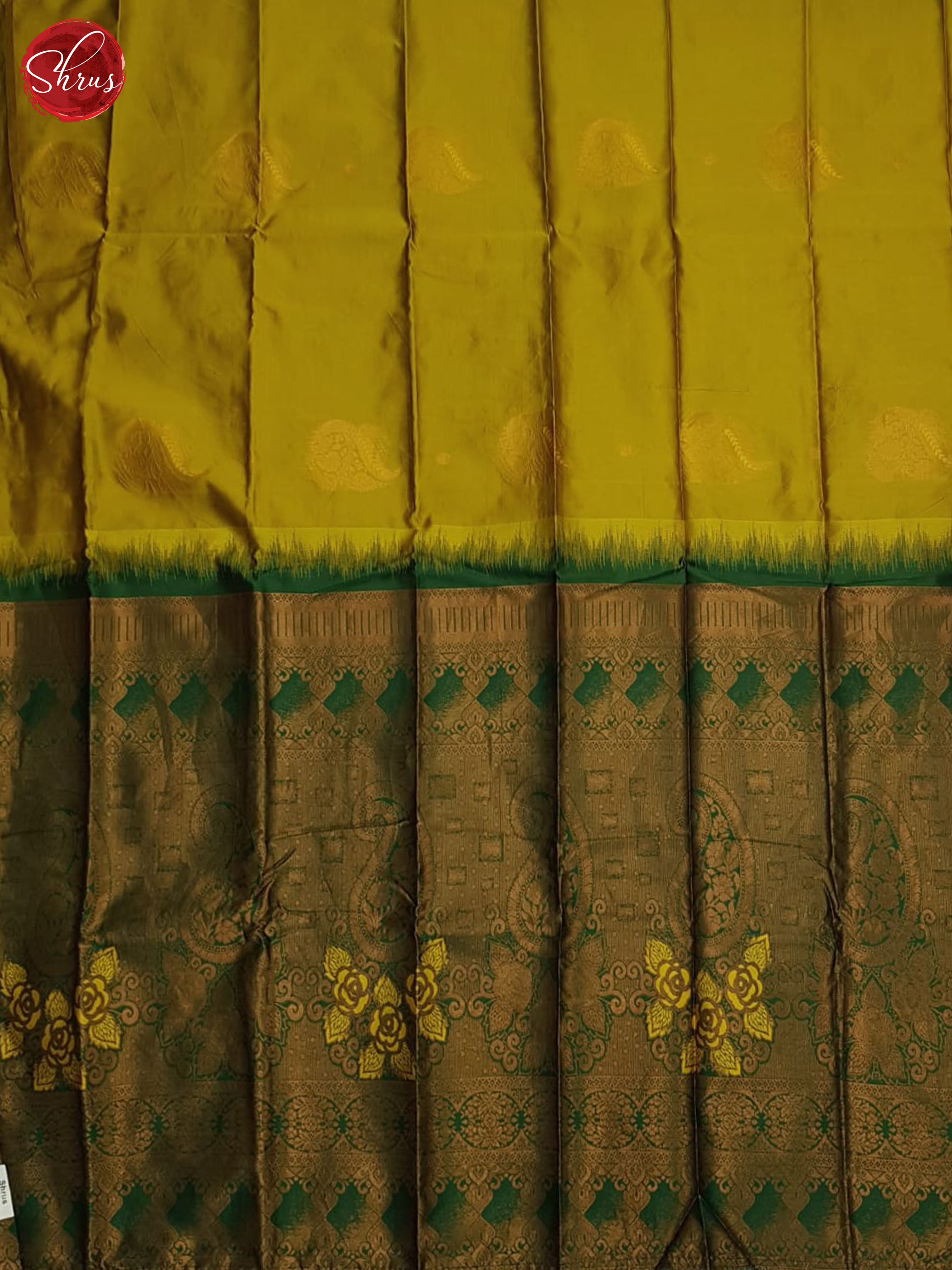 Mustard And Green-Semi Soft silk Saree - Shop on ShrusEternity.com