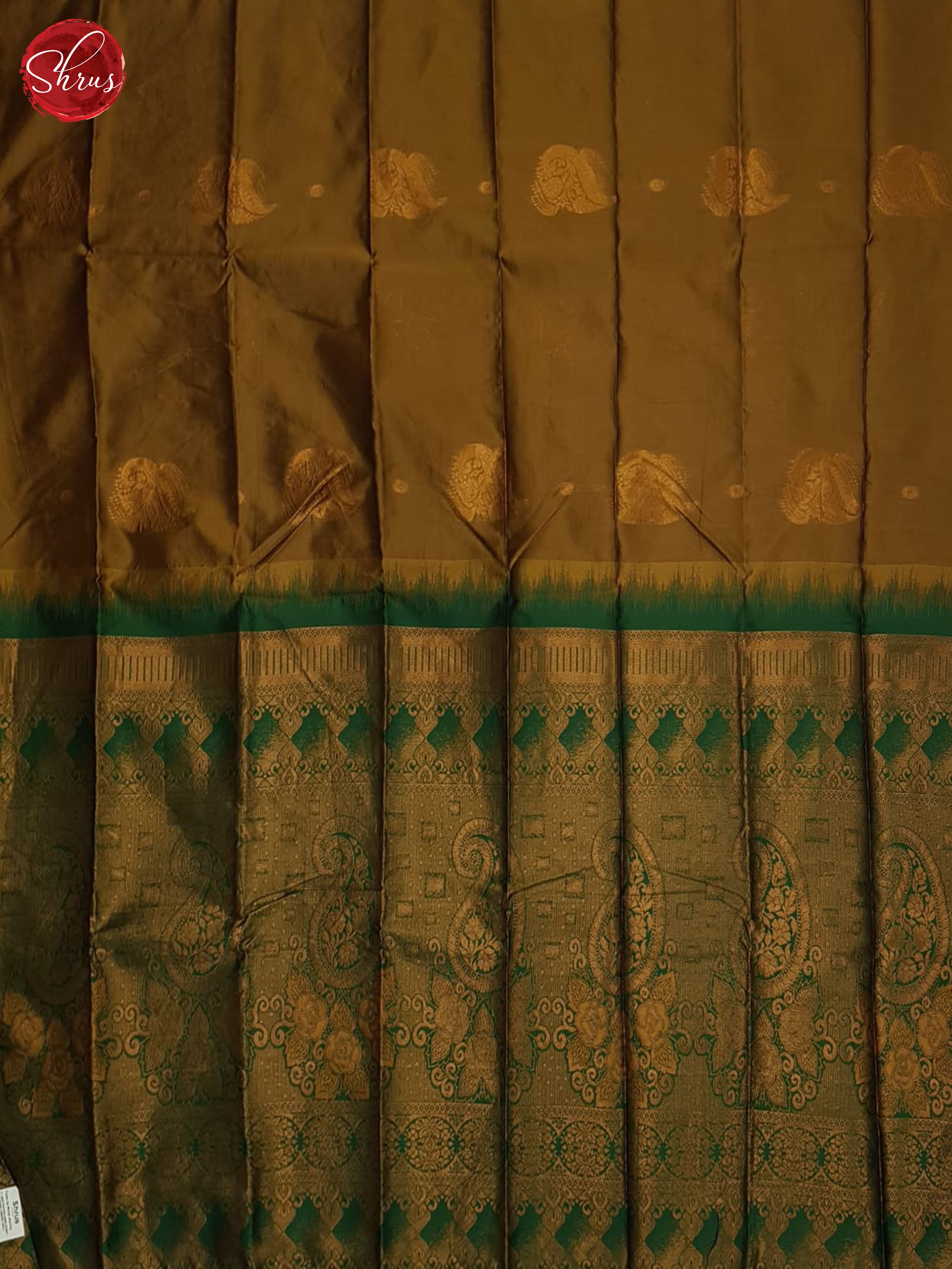 Brown And Green-Semi soft silk saree - Shop on ShrusEternity.com