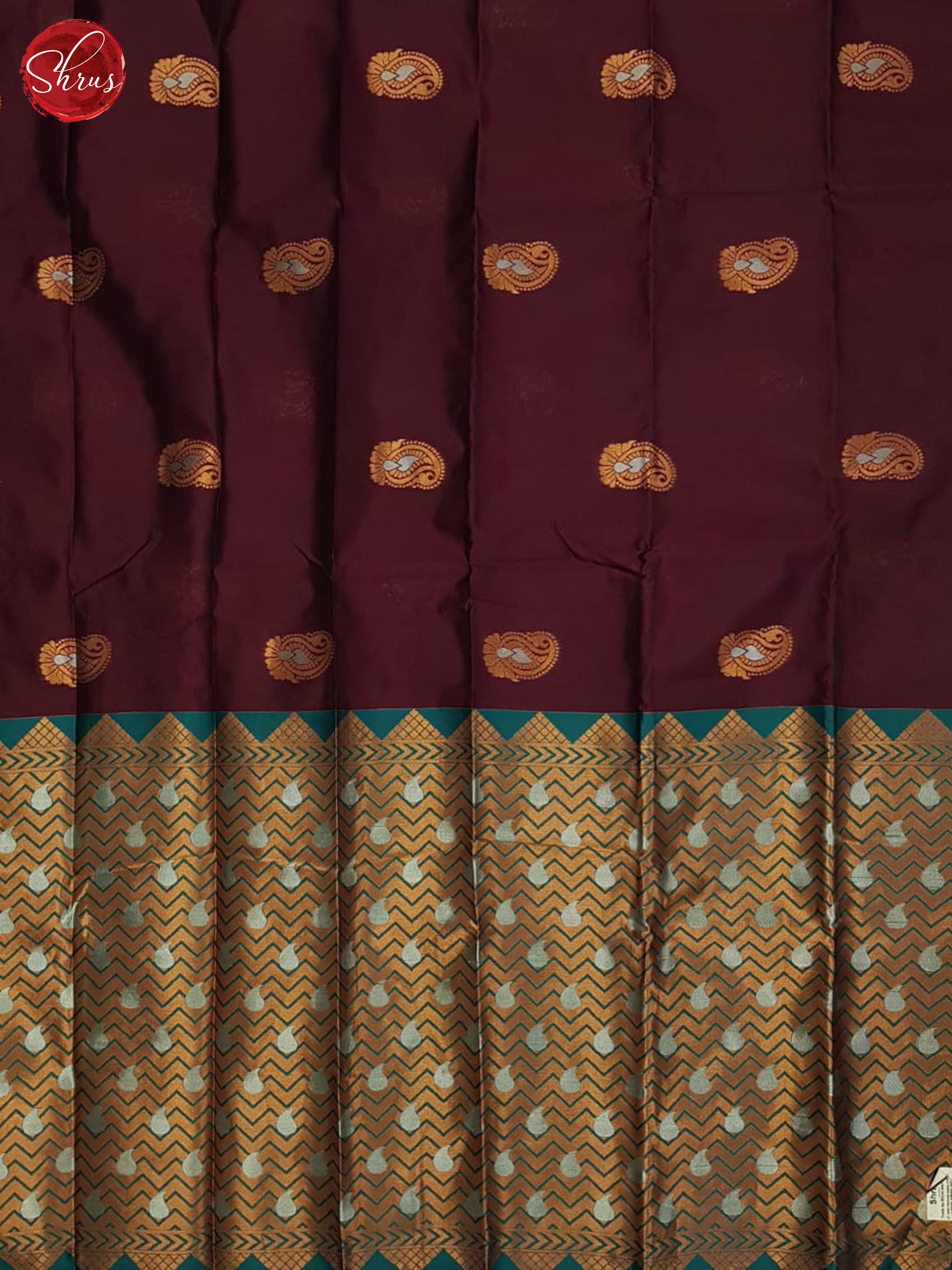 Deep wine And Green- Semi Soft silk saree - Shop on ShrusEternity.com