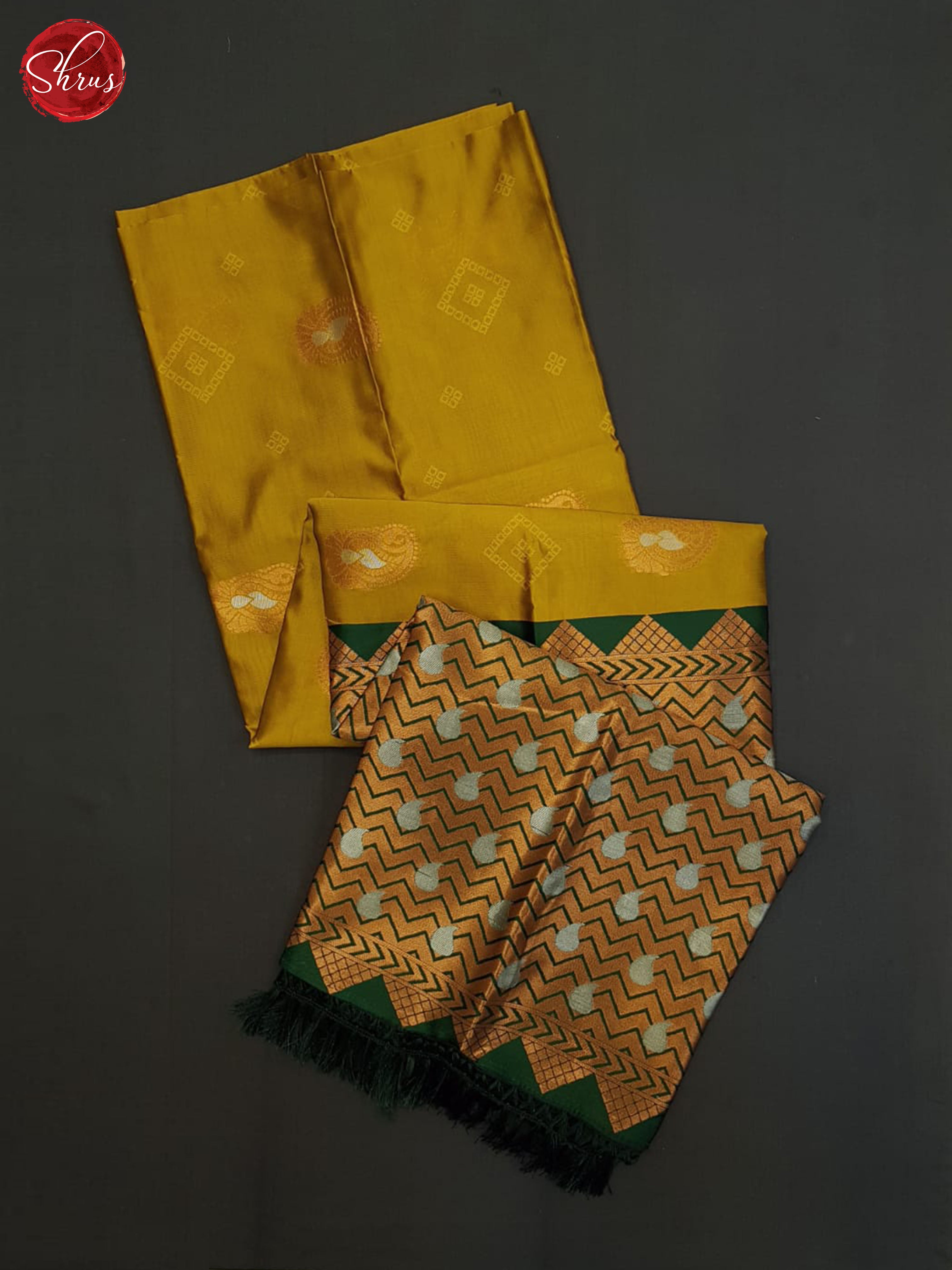 Mustard And Green-semi soft silk saree - Shop on ShrusEternity.com