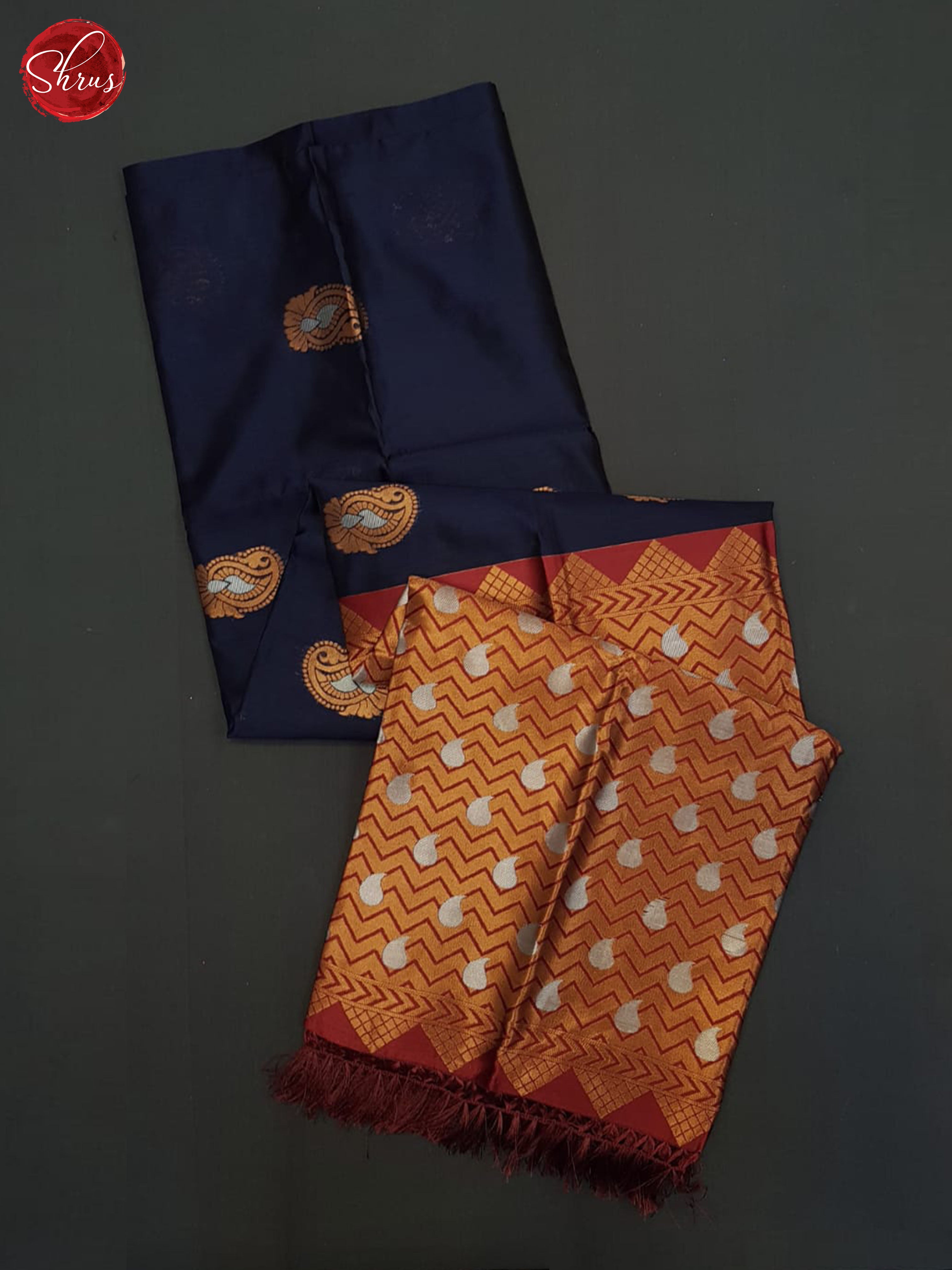 Blue And Araku Maroon-Semi soft silk saree - Shop on ShrusEternity.com
