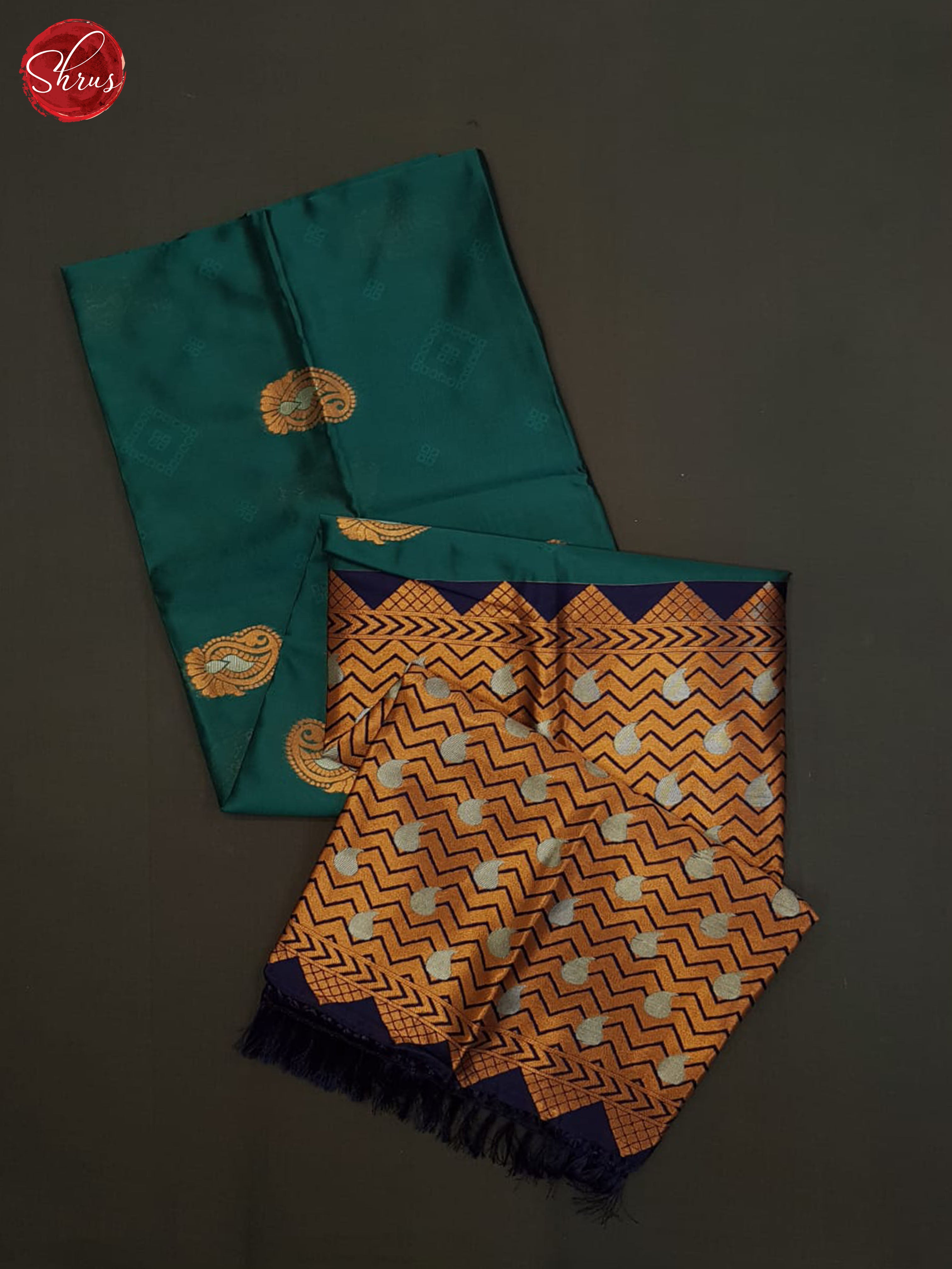 Green And Blue-Semi soft silk saree - Shop on ShrusEternity.com