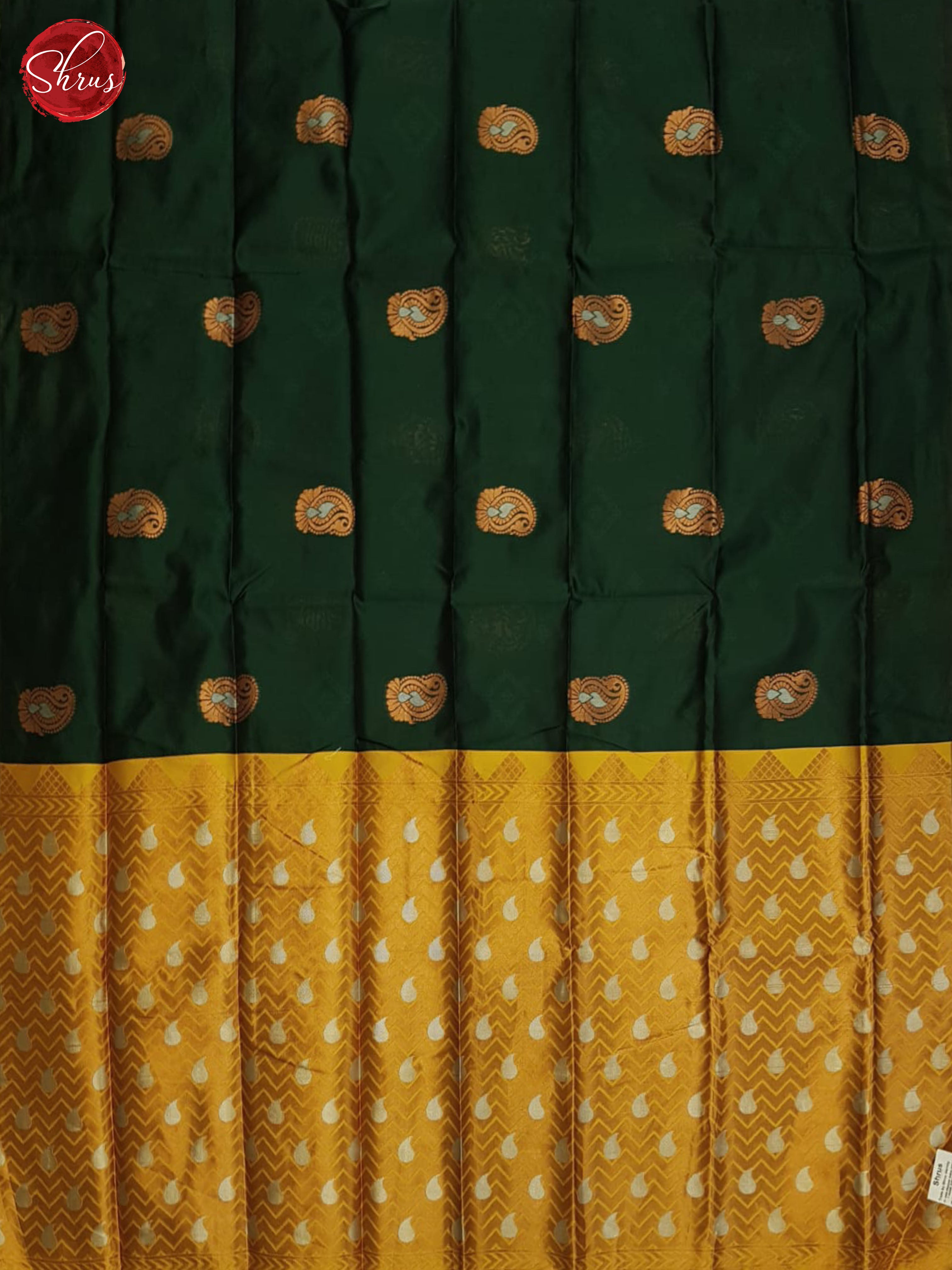 Green And Mustard- Semi soft silk saree - Shop on ShrusEternity.com