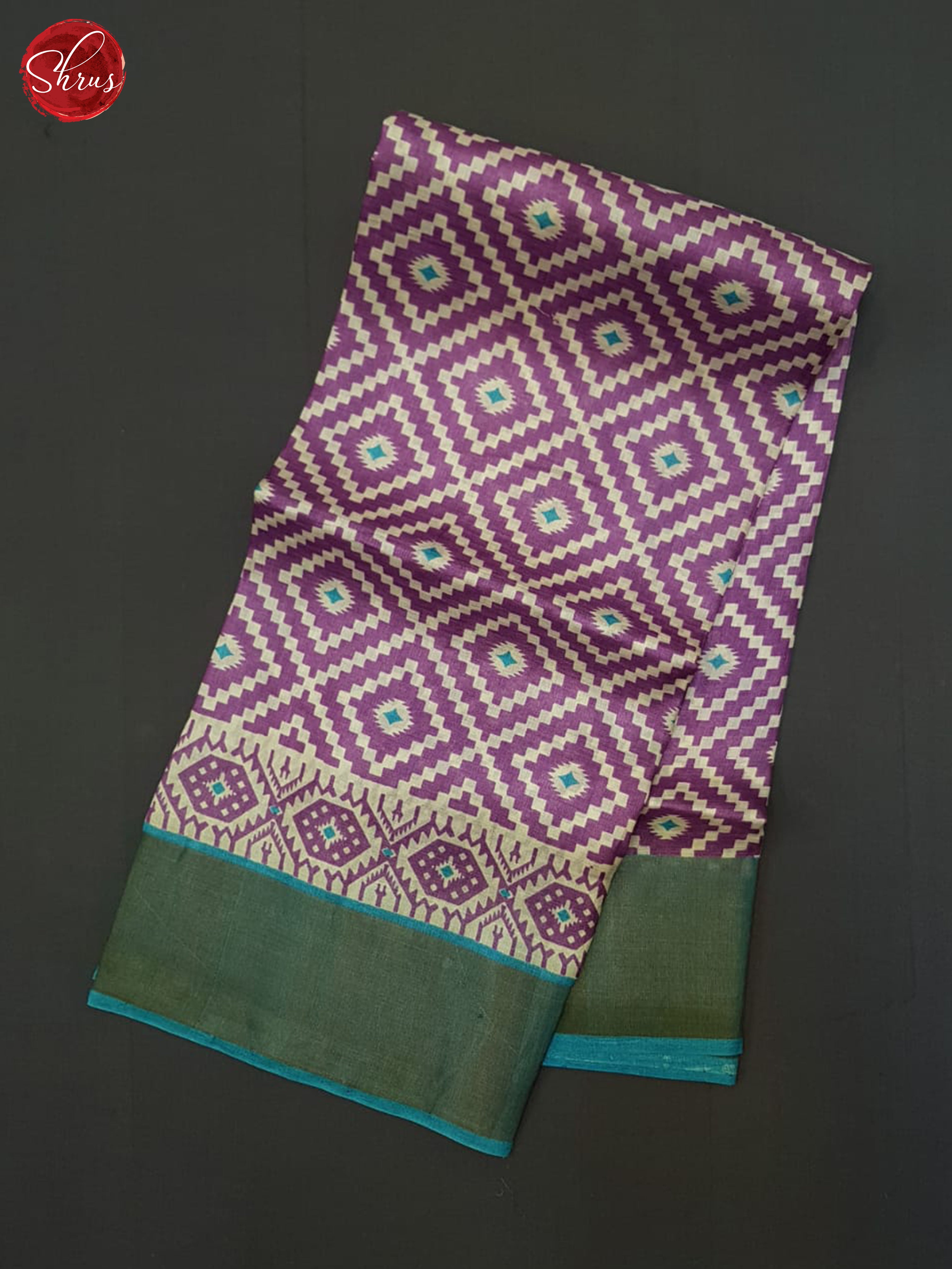 Purple And Blue- Tussar Saree - Shop on ShrusEternity.com