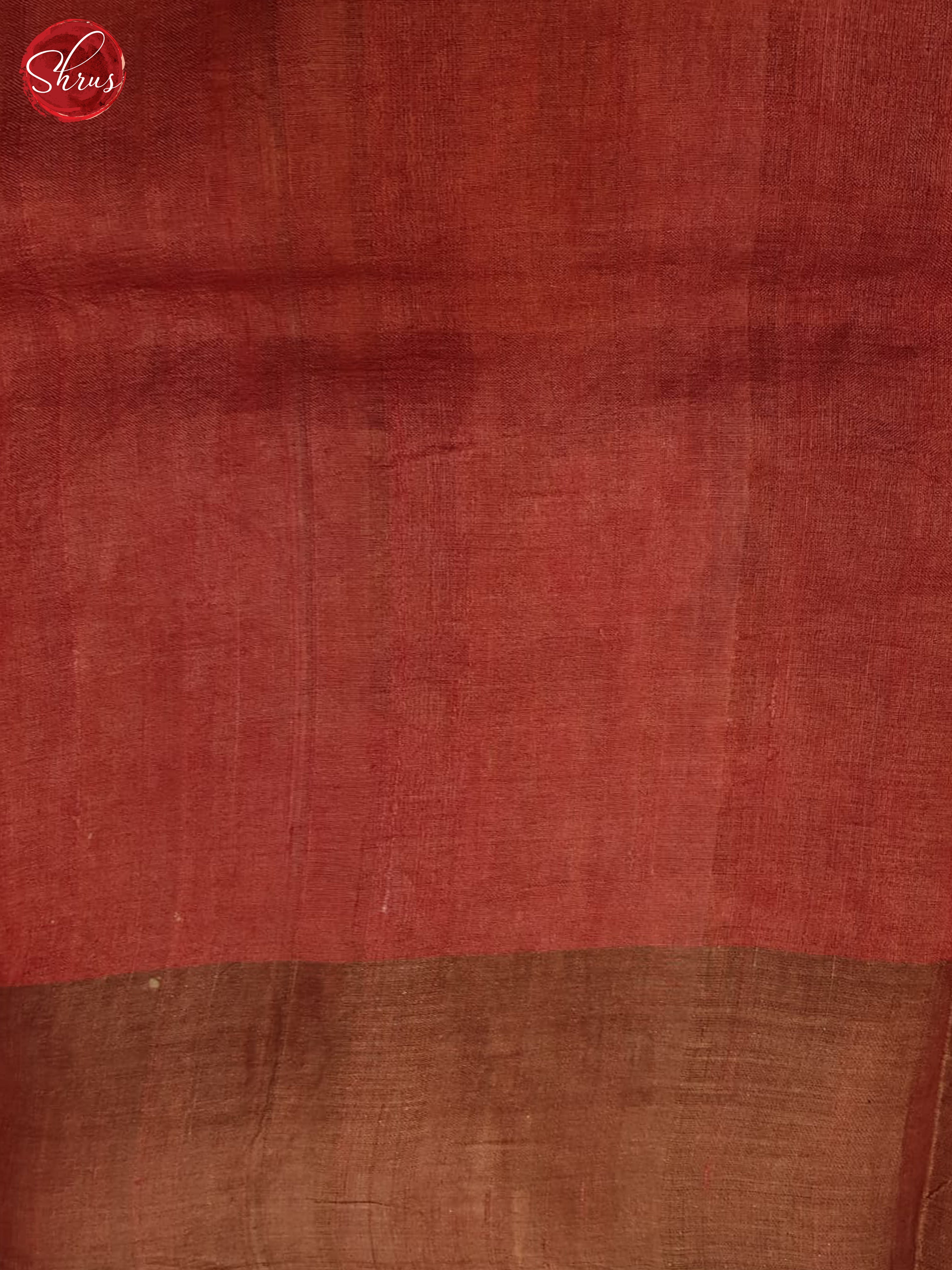 Mustard & Red - Tussar Saree - Shop on ShrusEternity.com