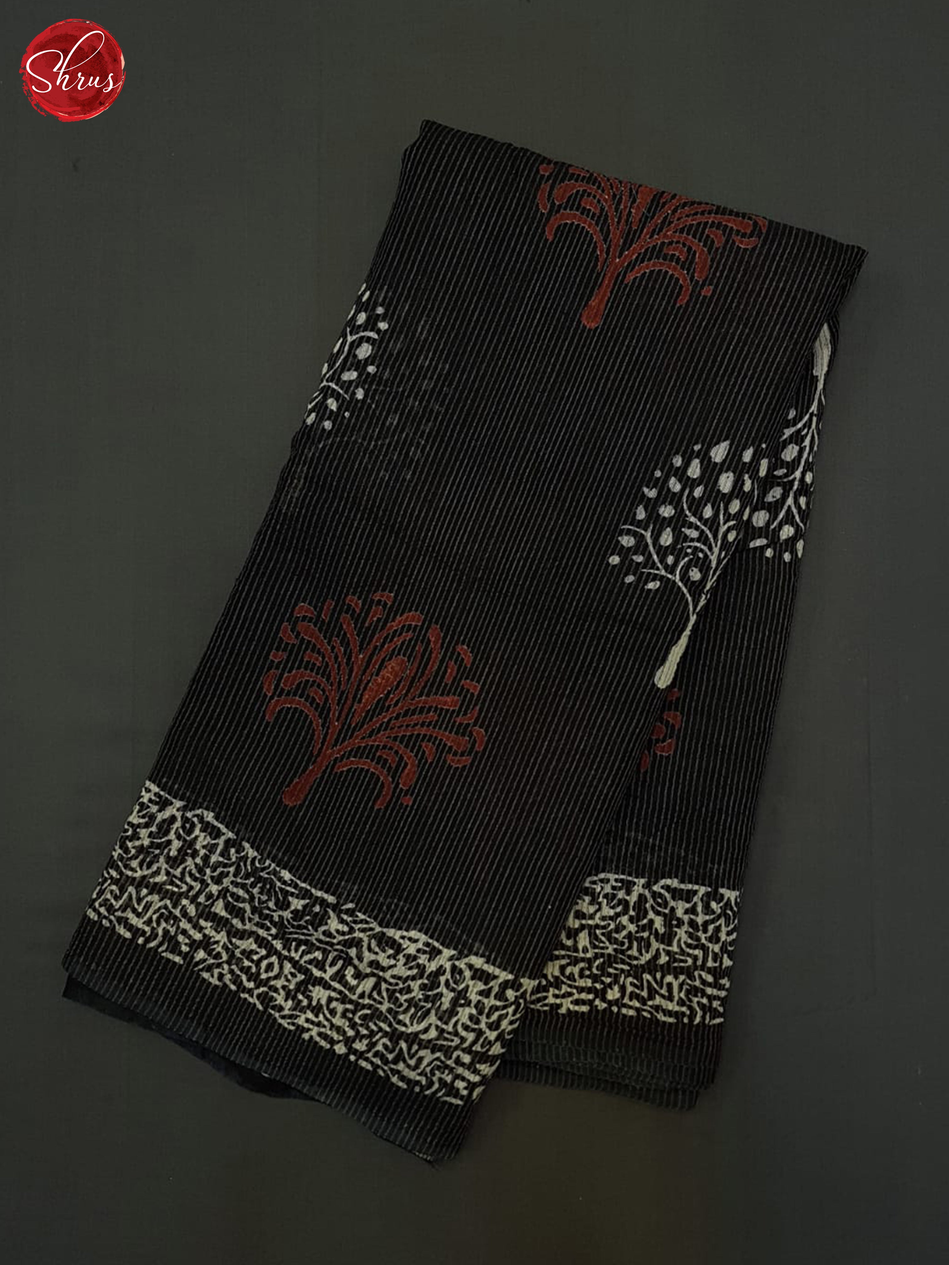 Black(Single Tone)- Linen Cotton Saree - Shop on ShrusEternity.com