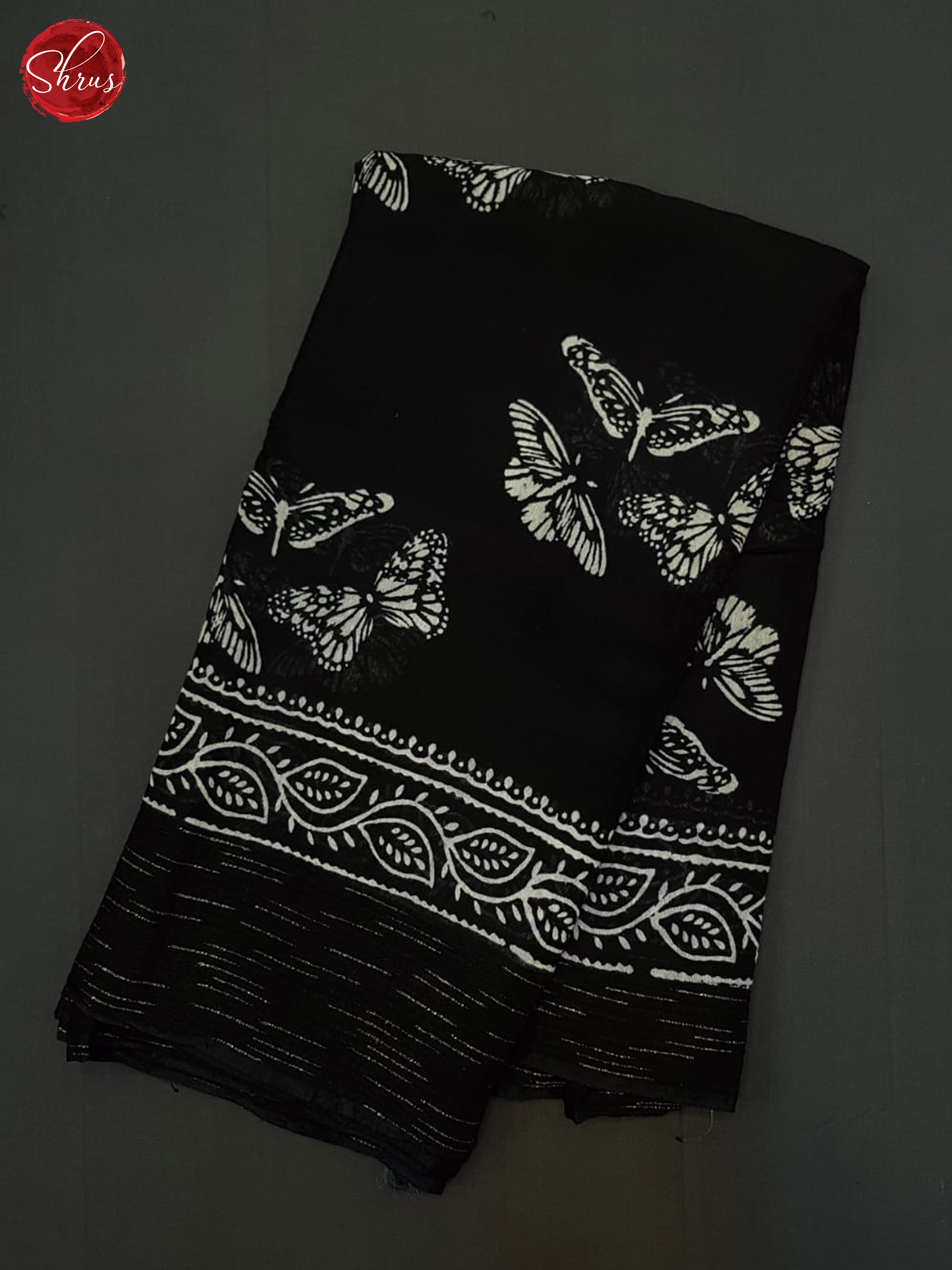 Black(Single Tone) - Linen Cotton Saree - Shop on ShrusEternity.com