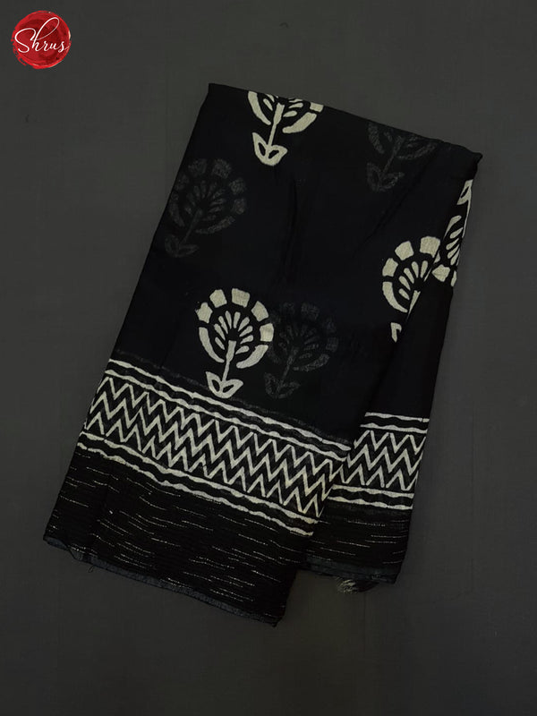 Black(Single Tone)- Linen Cotton Saree - Shop on ShrusEternity.com