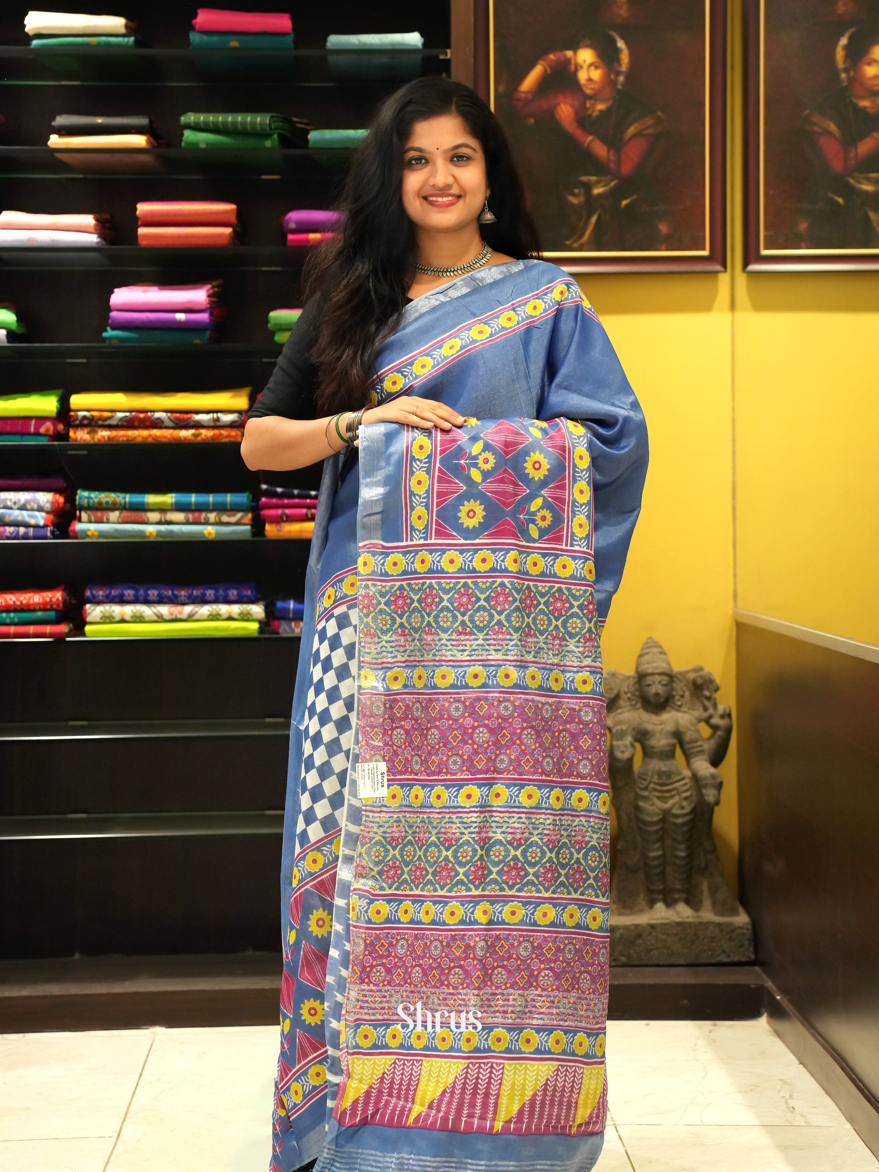 Grey  - Jaipur cotton Saree