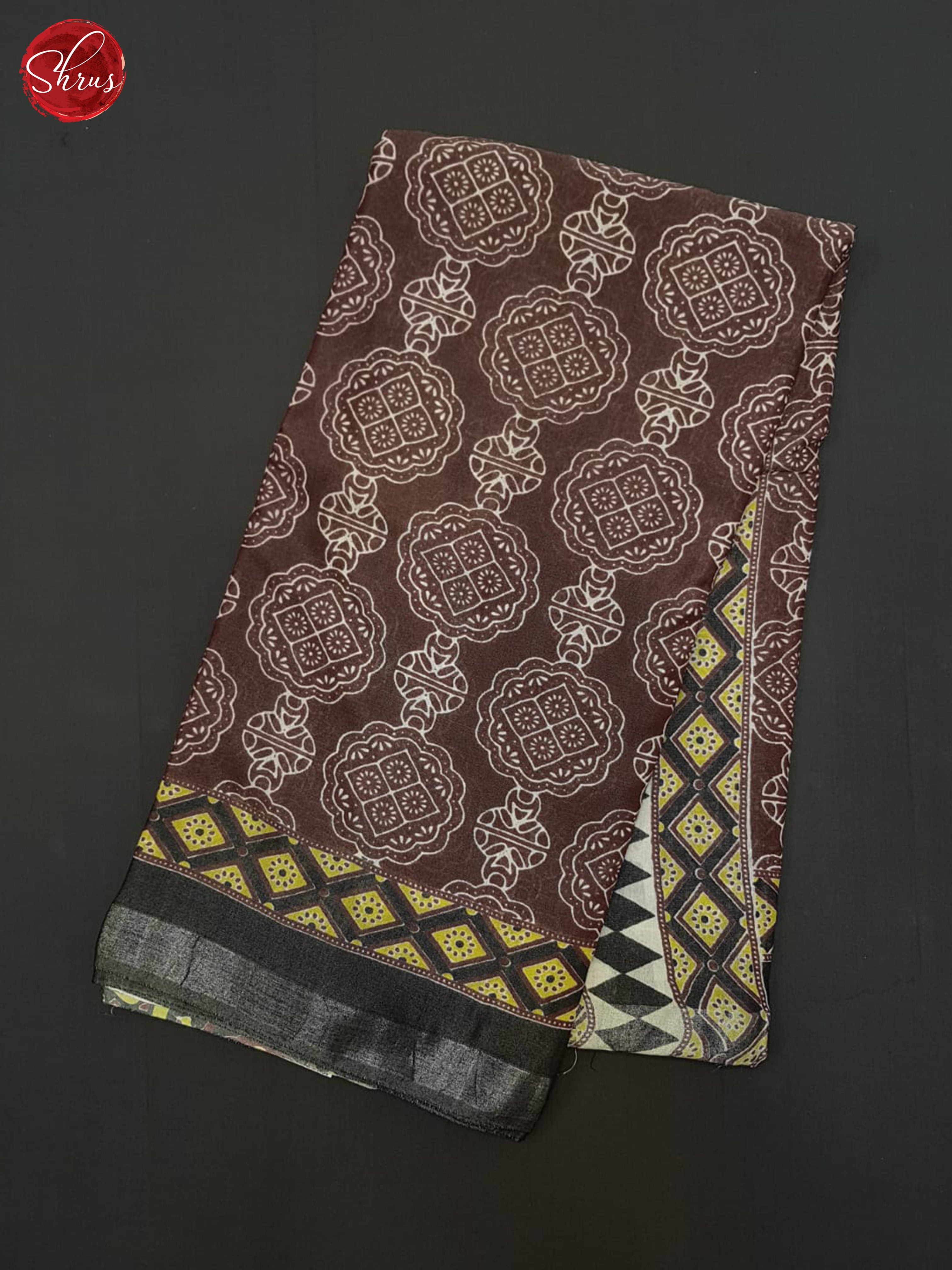 Brown and grey - Jaipur cotton Saree - Shop on ShrusEternity.com