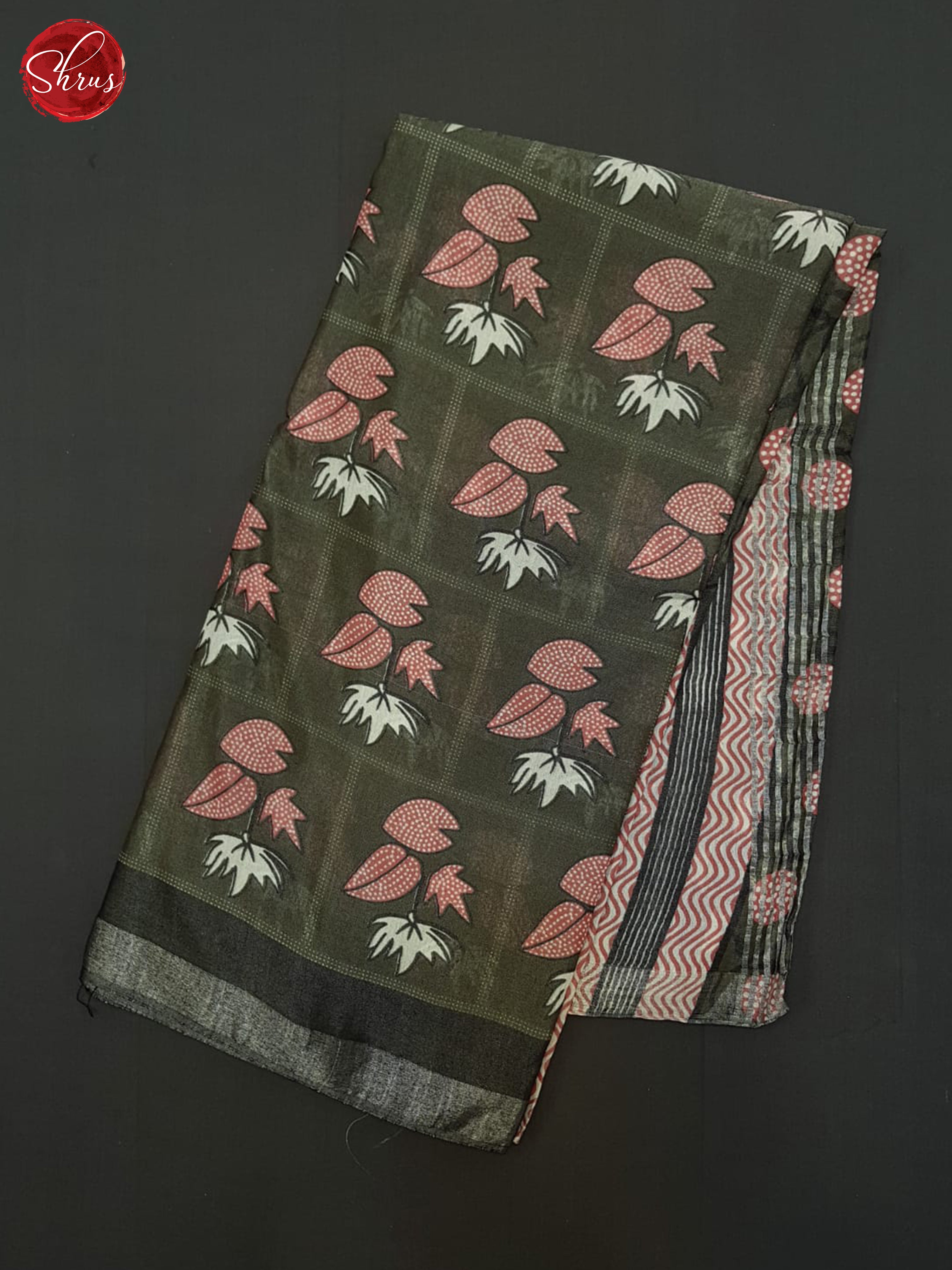 Grey and pink - Jaipur cotton Saree - Shop on ShrusEternity.com