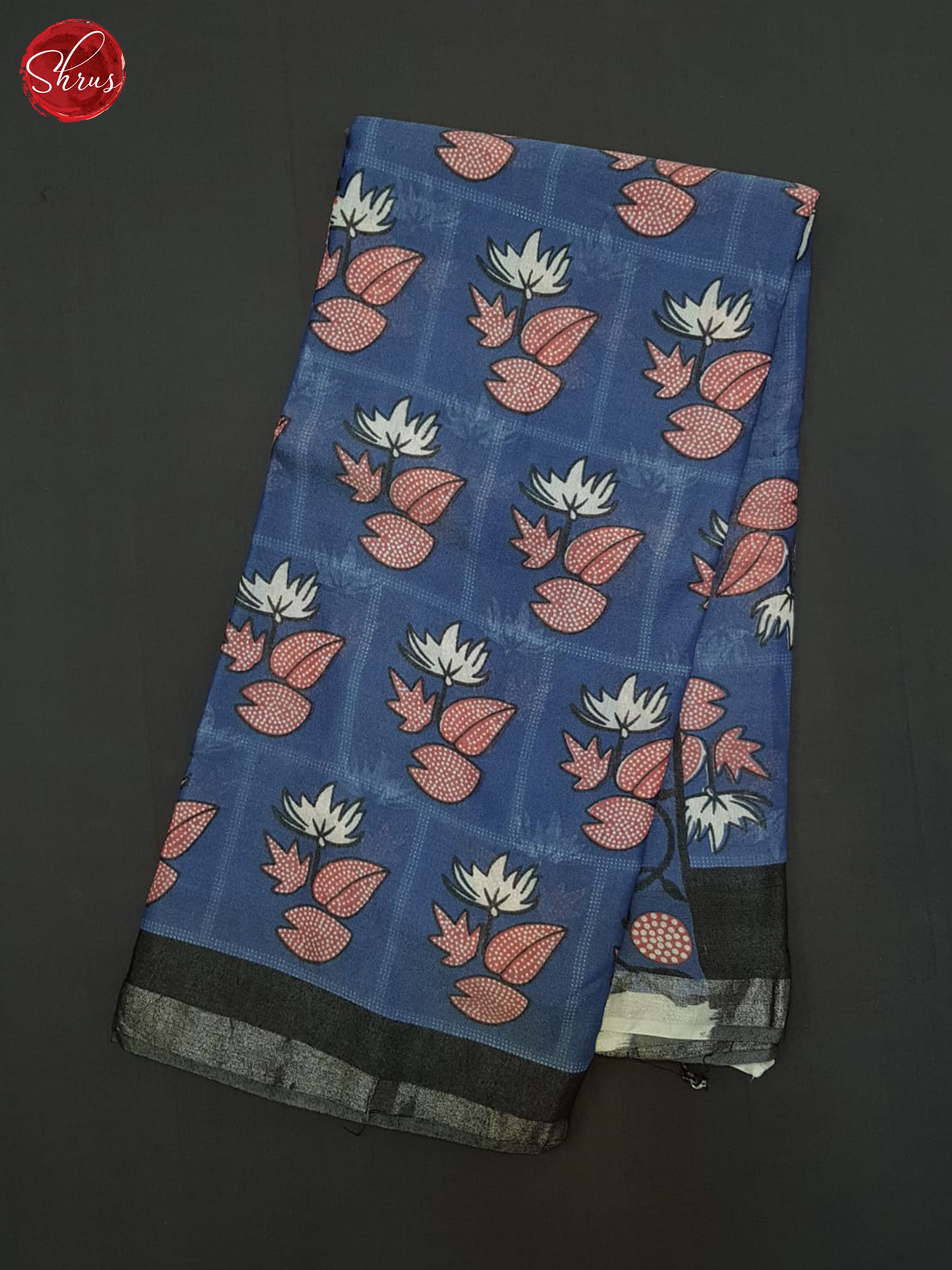 Blue and black- Jaipur cotton Saree - Shop on ShrusEternity.com